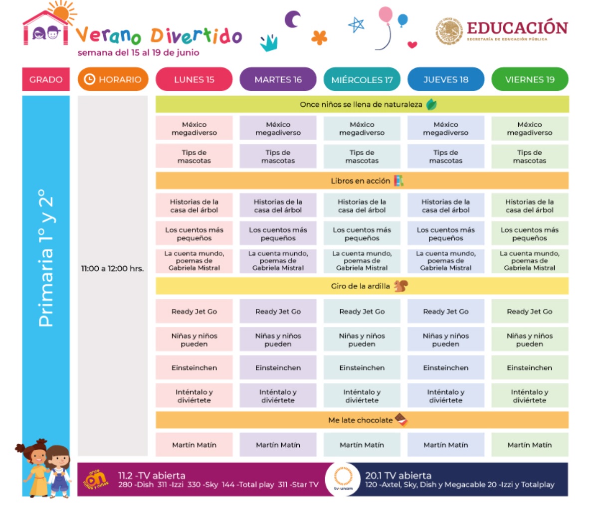 Sep Horarios De Actividades Del Curso Verano Divertido Para Alumnos