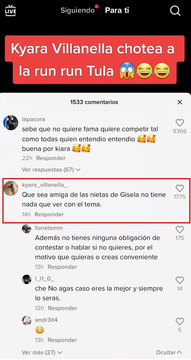 Kyara Villanella se negó a hablar con Tula Rodríguez por su amistad