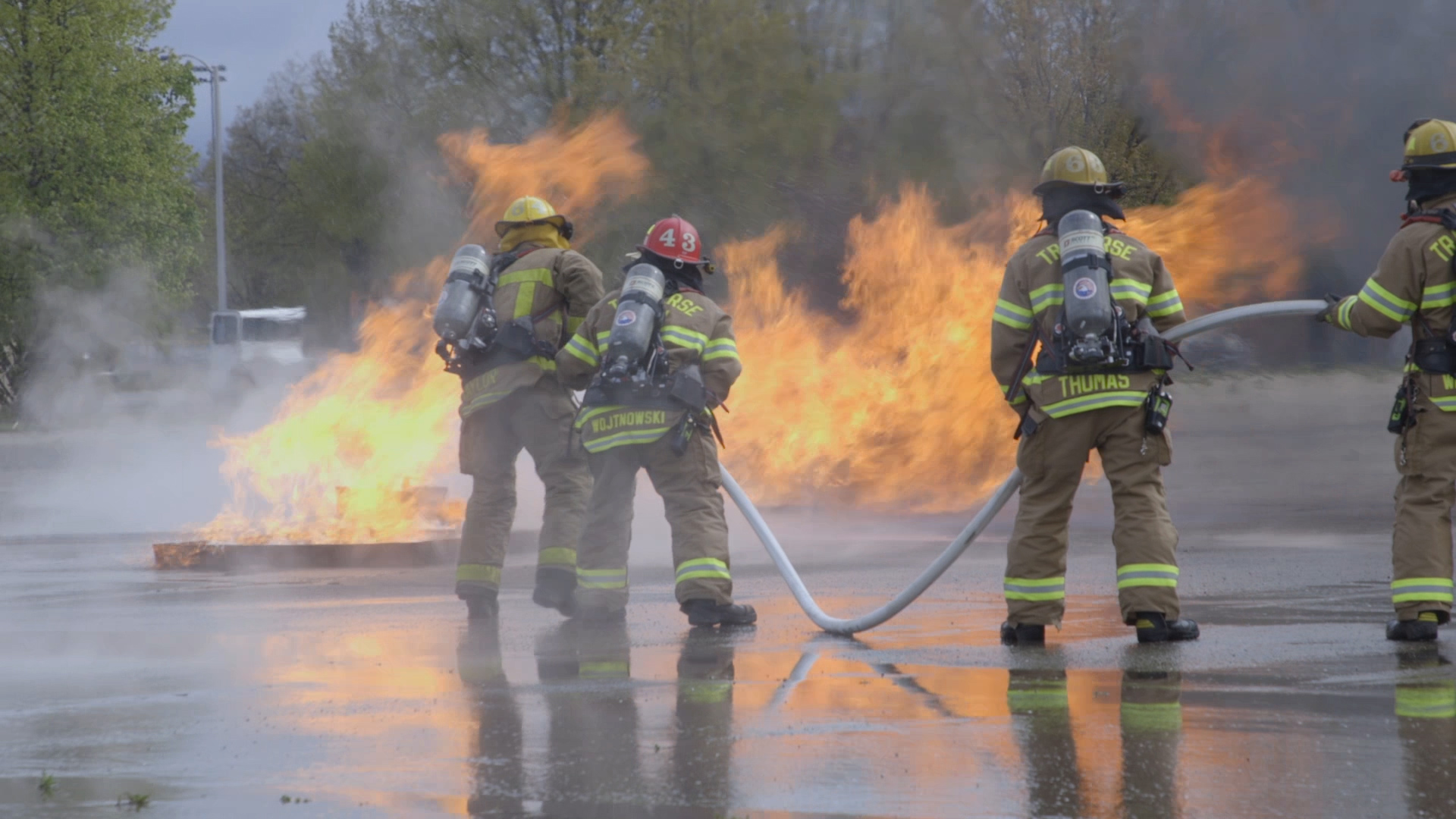 Annual airport firefighter training held at Cherry Capital