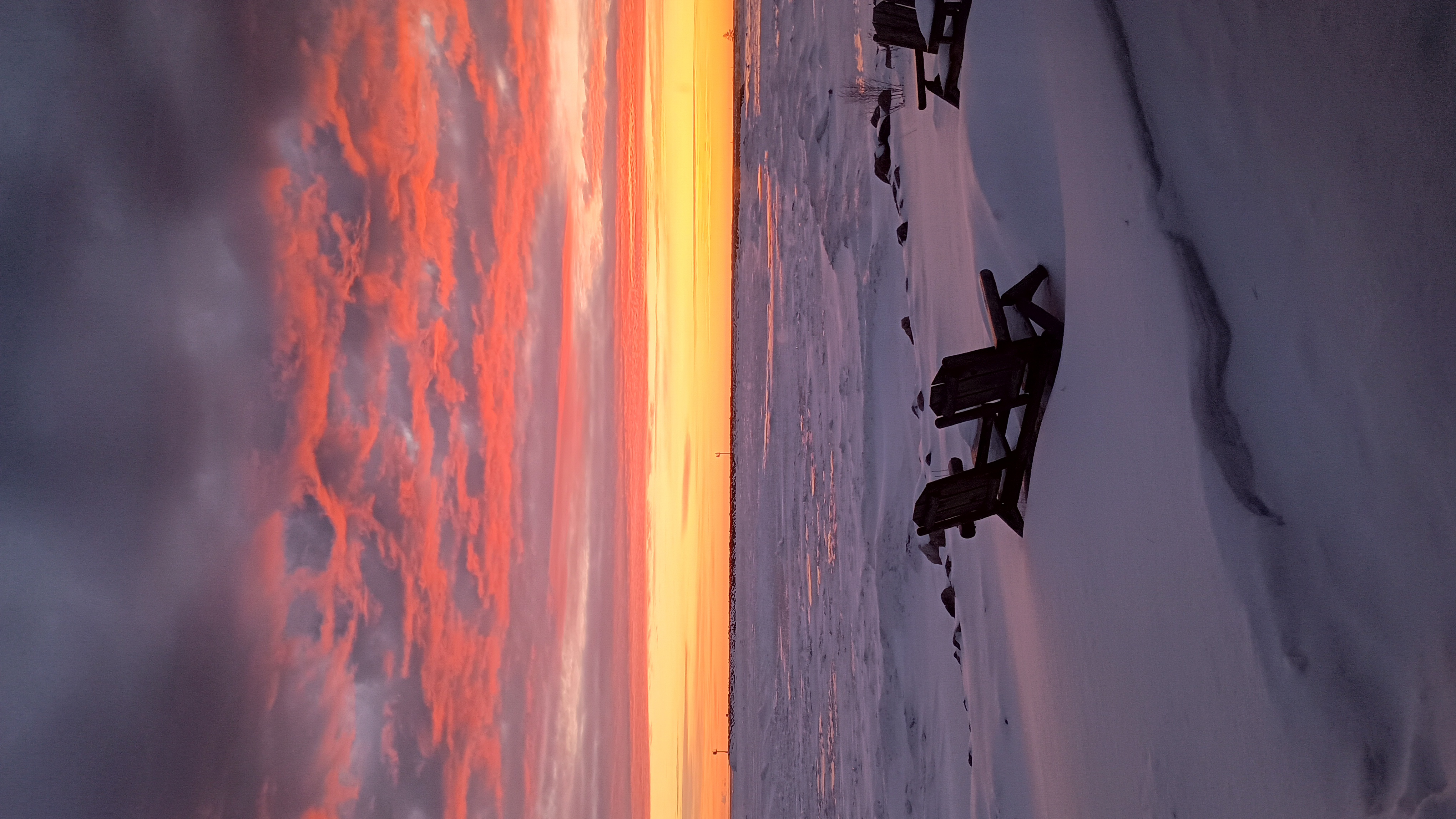 A gorgeous sunrise over Lake Huron in Ocqueoc.  We have missed the sun!