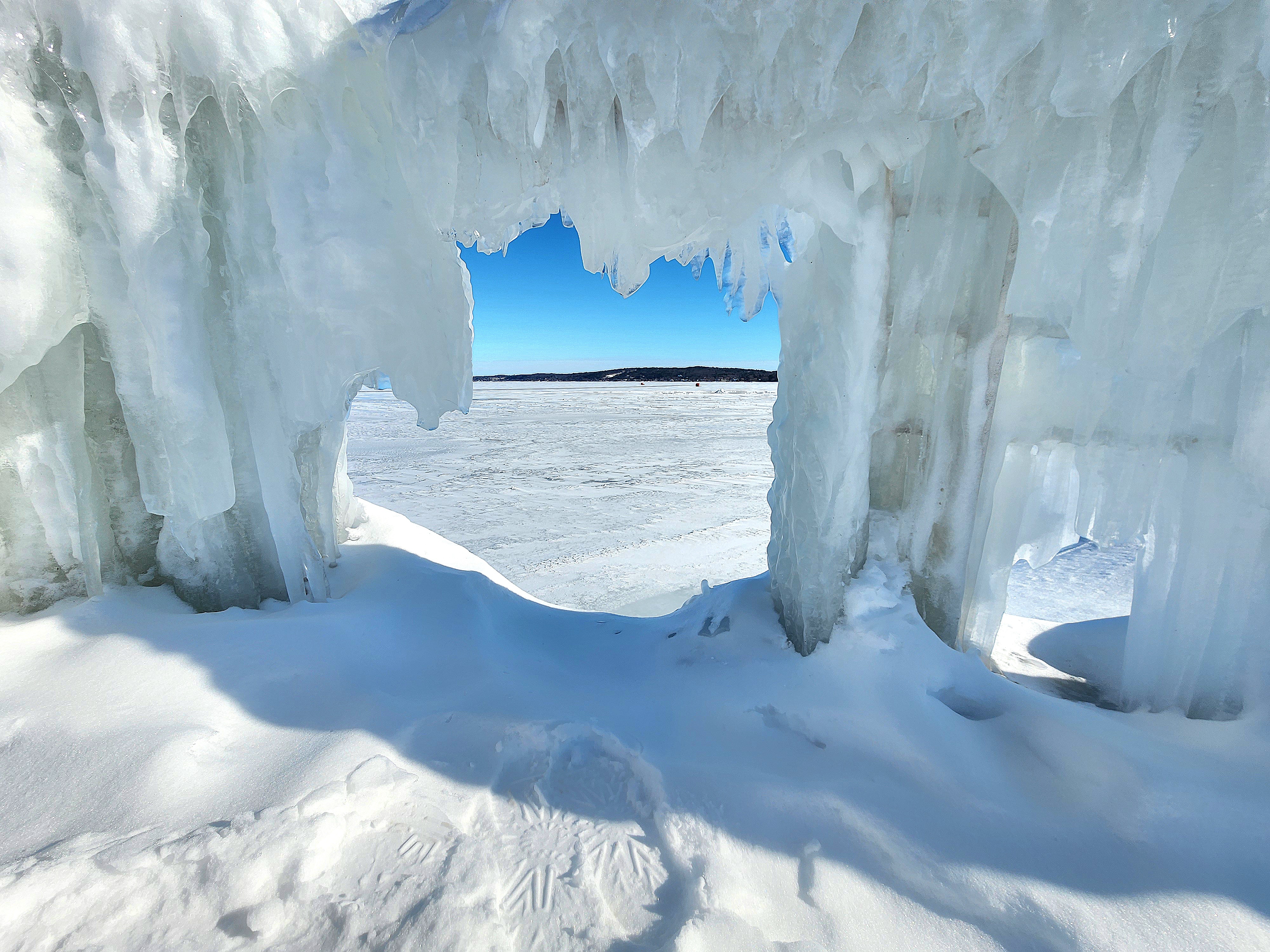 The view through the ice at Clinch Park