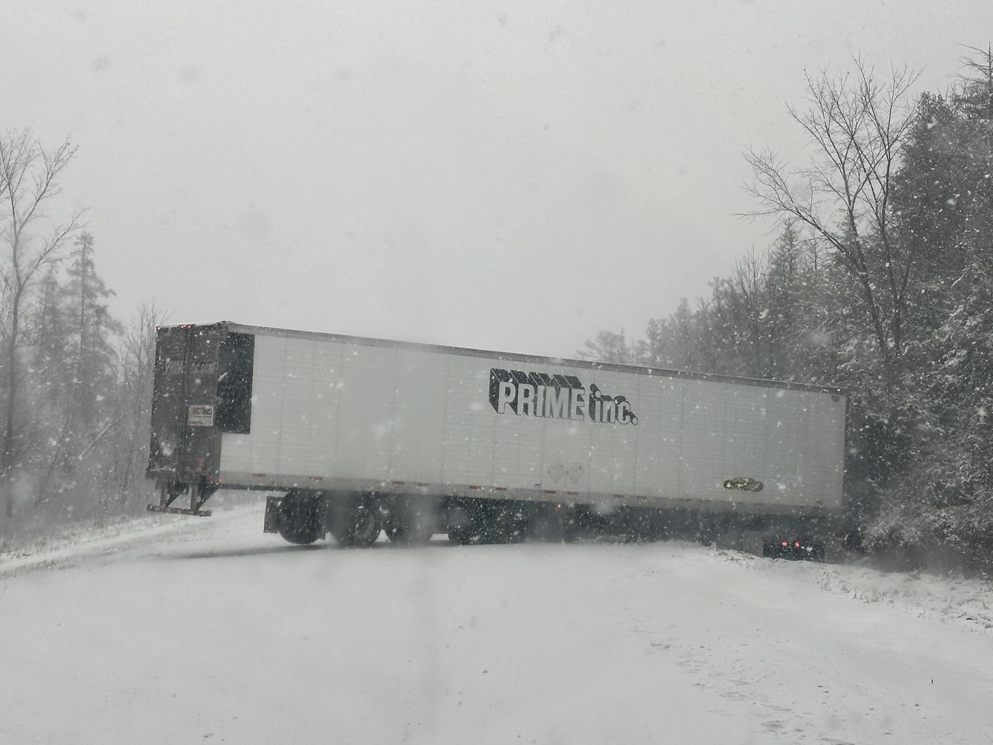 Jackknifed semi trailer closes section of US-10 on Tuesday