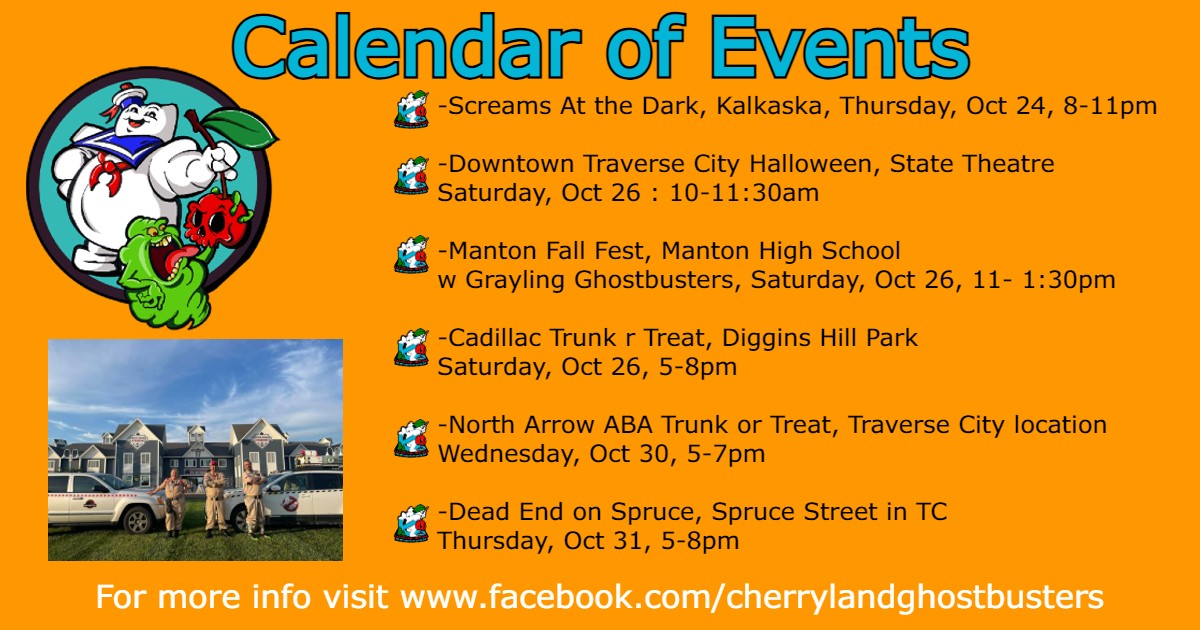 Cherryland Ghostbuster Schedule