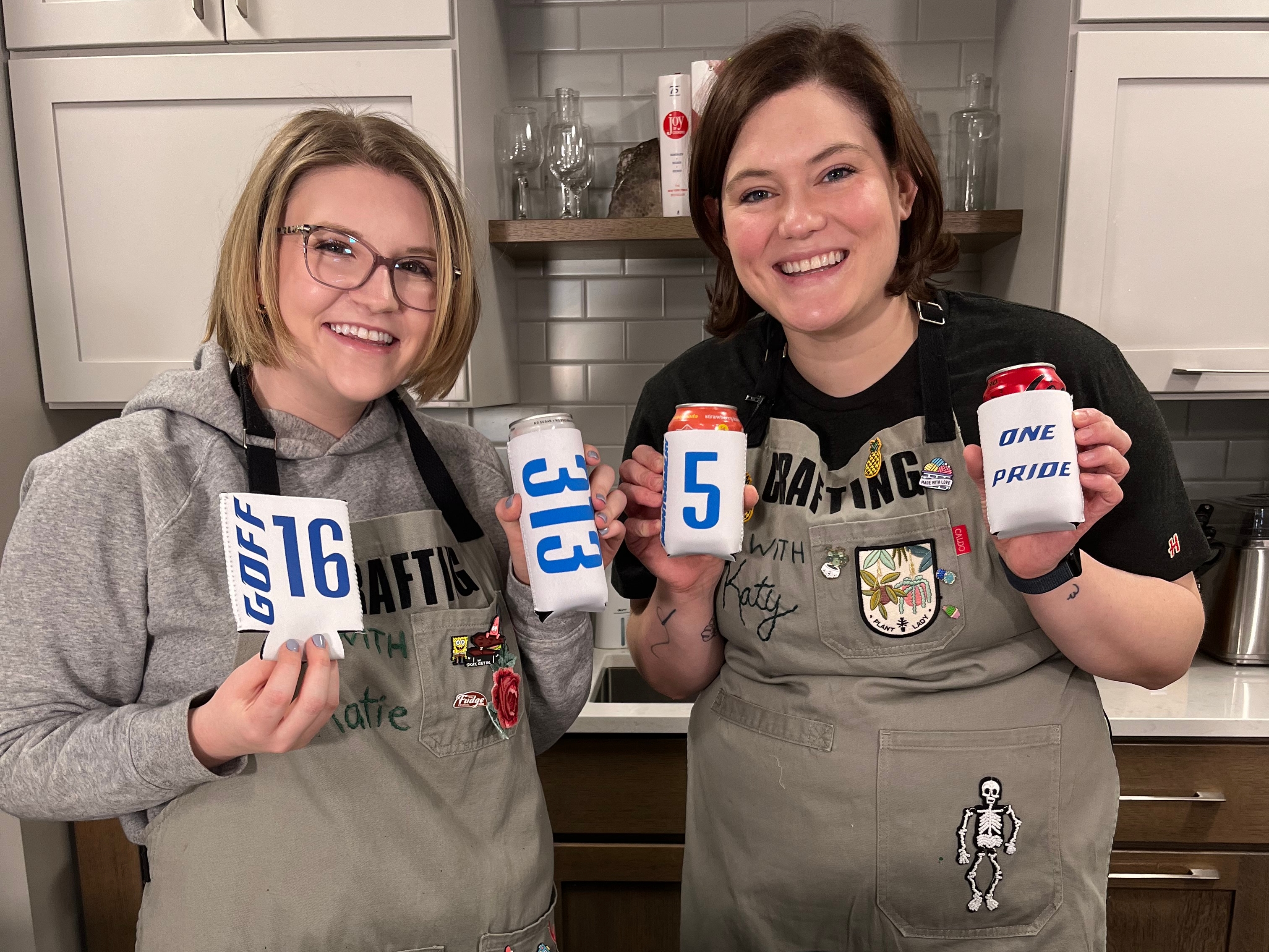 Crafting with the Katies: Personalize your own drink koozies for the Detroit Lions playoff run!