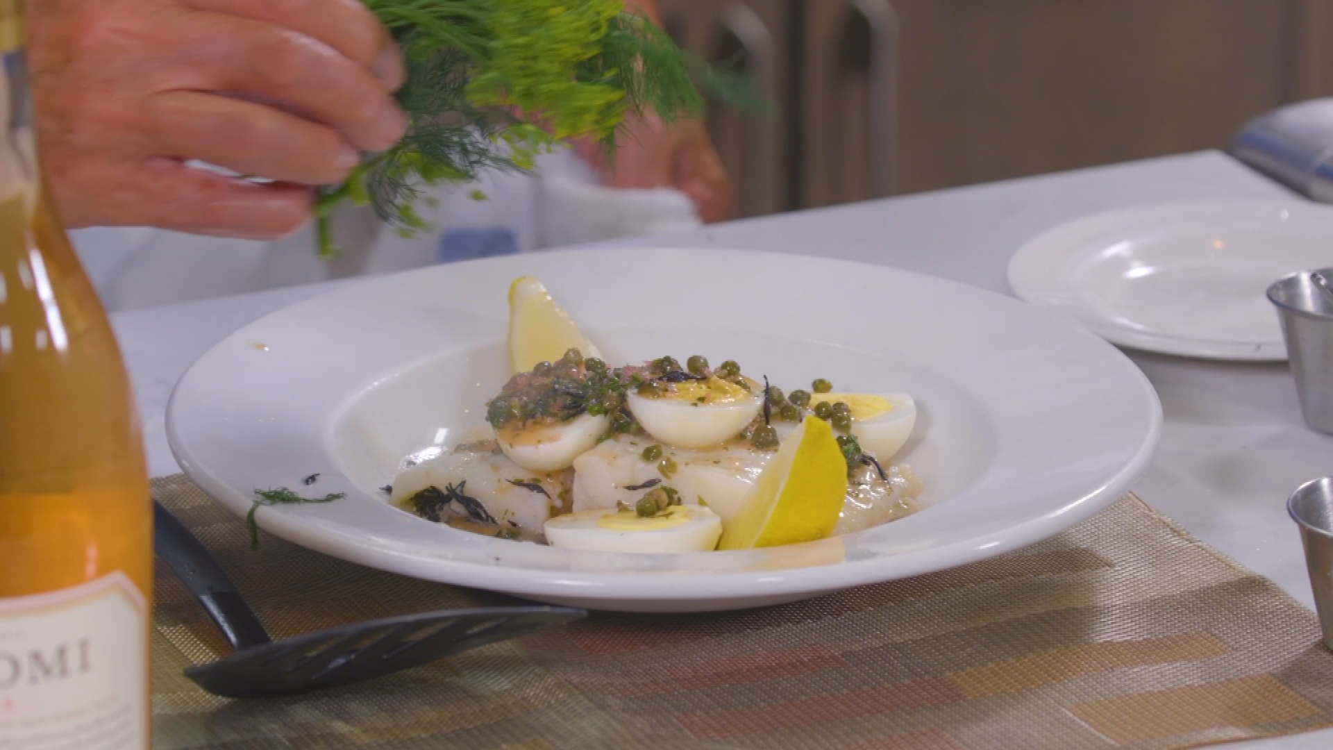 Braised Cod With Tarragon Sauce And Boiled Eggs.mp4