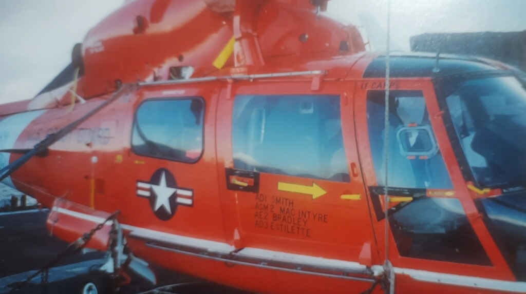 The helicopter flown by MacIntyre during rescue missions in Alaska pictured ready for action.