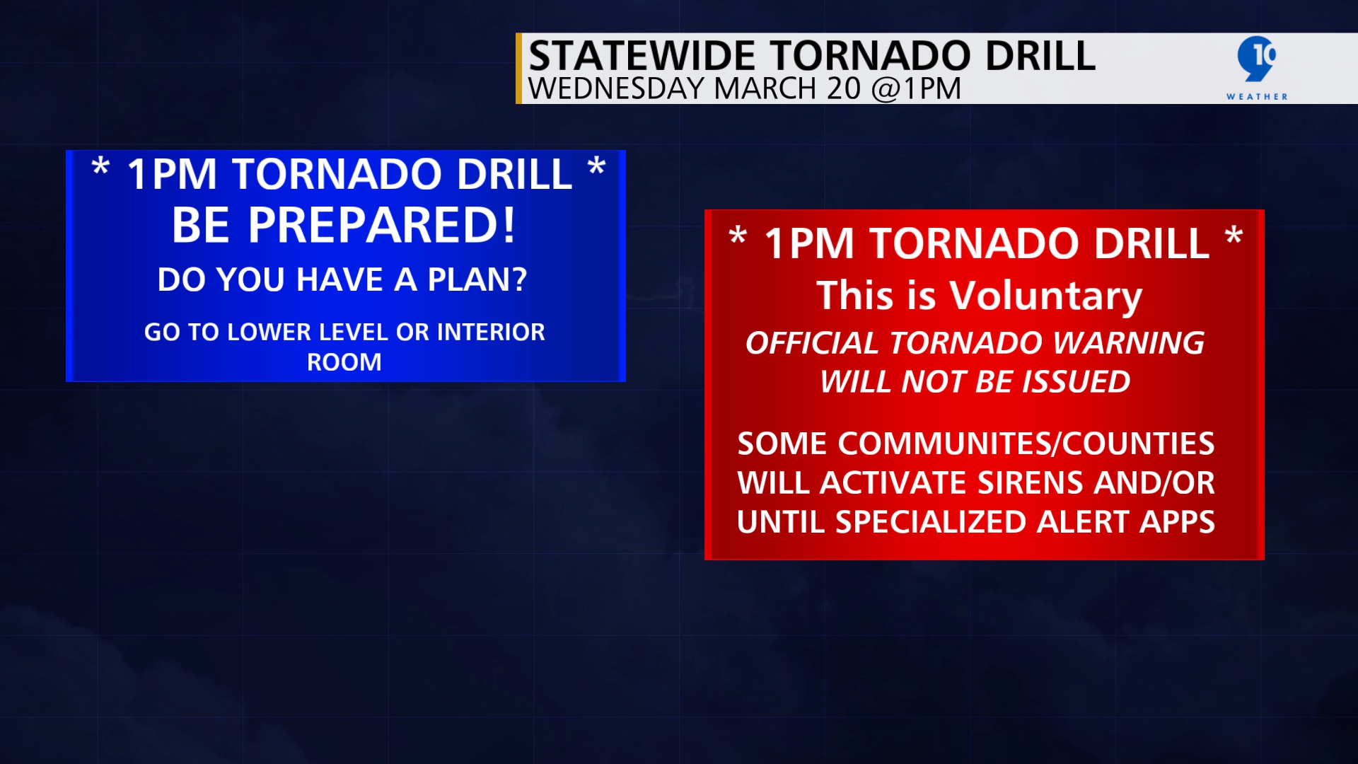 Tornado drill scheduled for 1 p.m. Wednesday across all of Michigan
