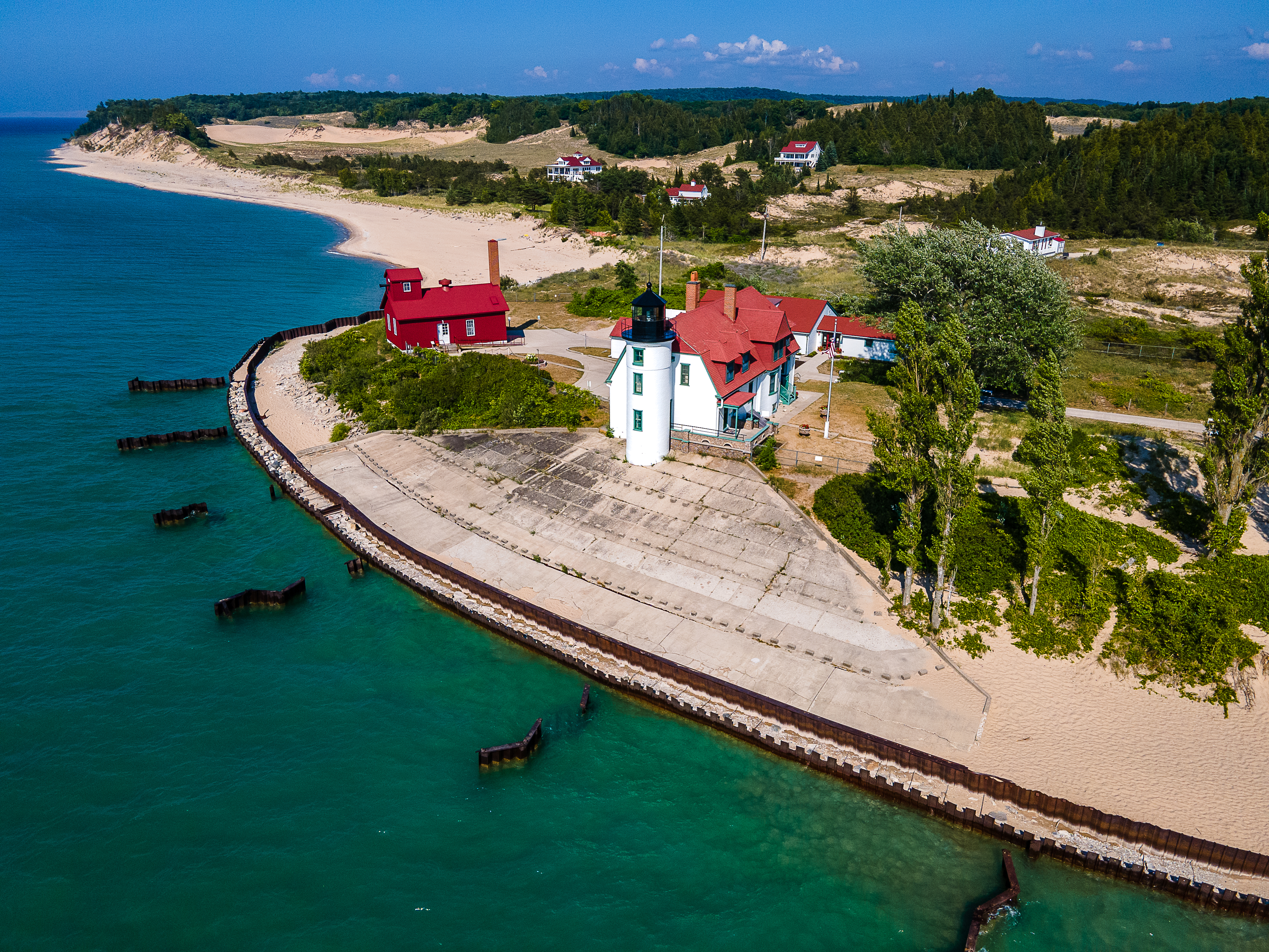 An aerial view of Point Betsie.