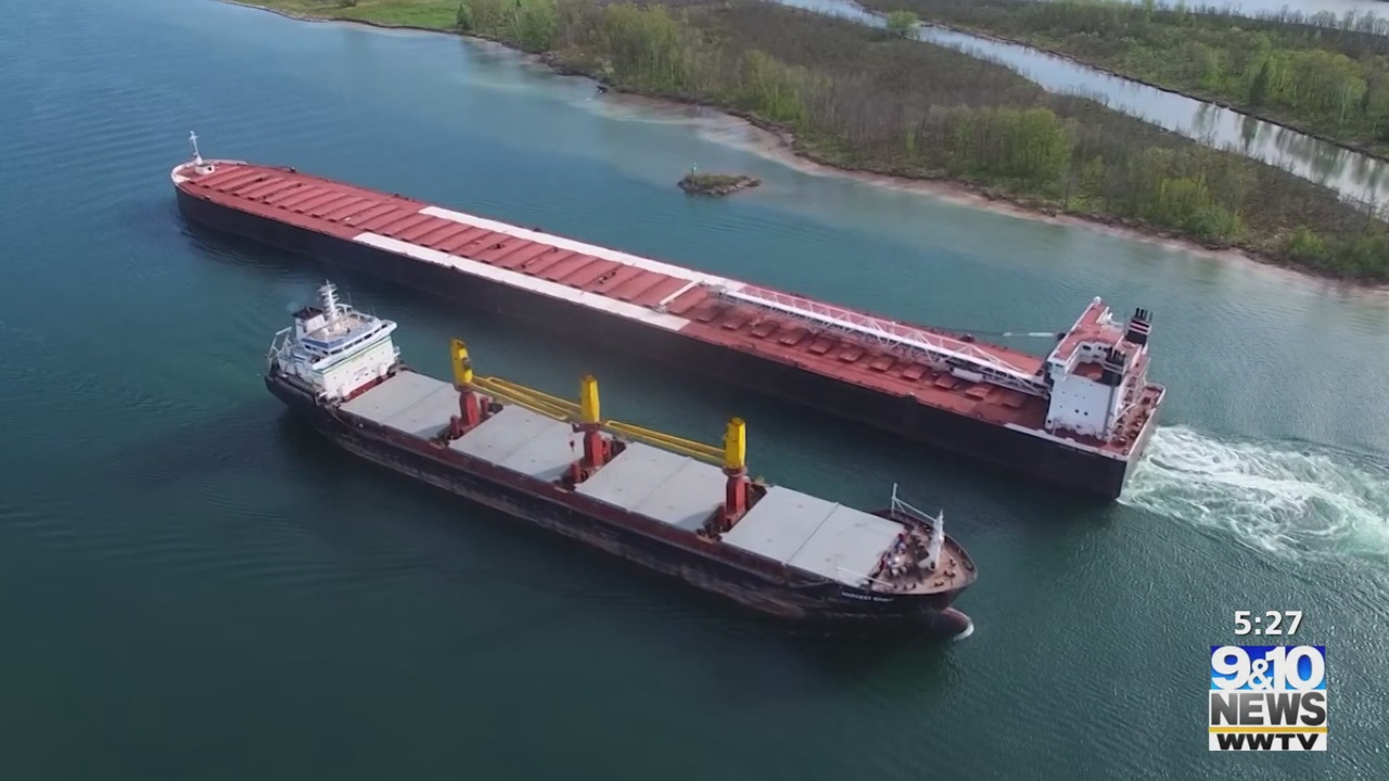 Sights and Sounds Drone Edition: Great Lakes Freighters Cross Paths on ...