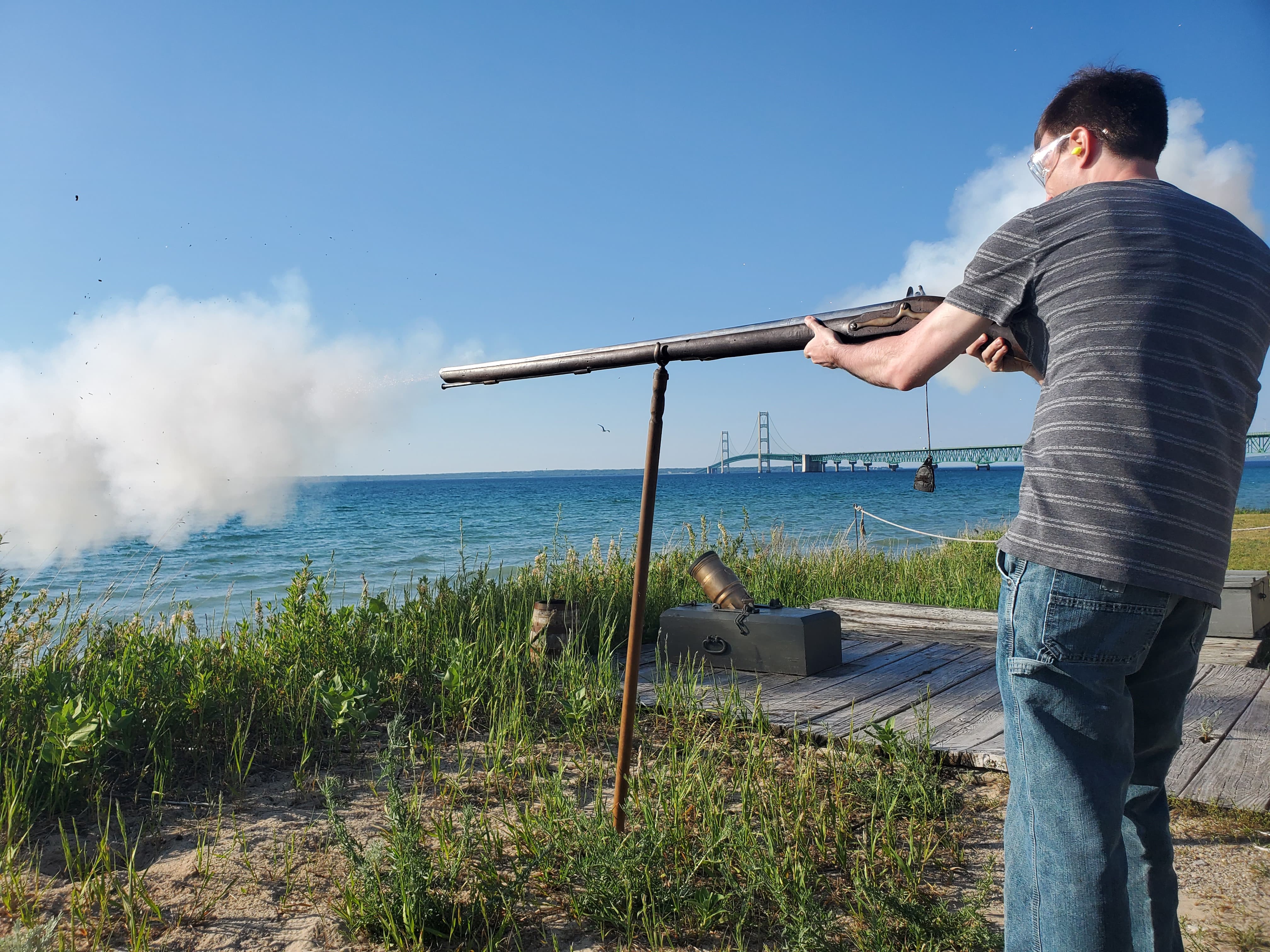 Fire! Musket and cannon demonstrations at Colonial Michilimackinac