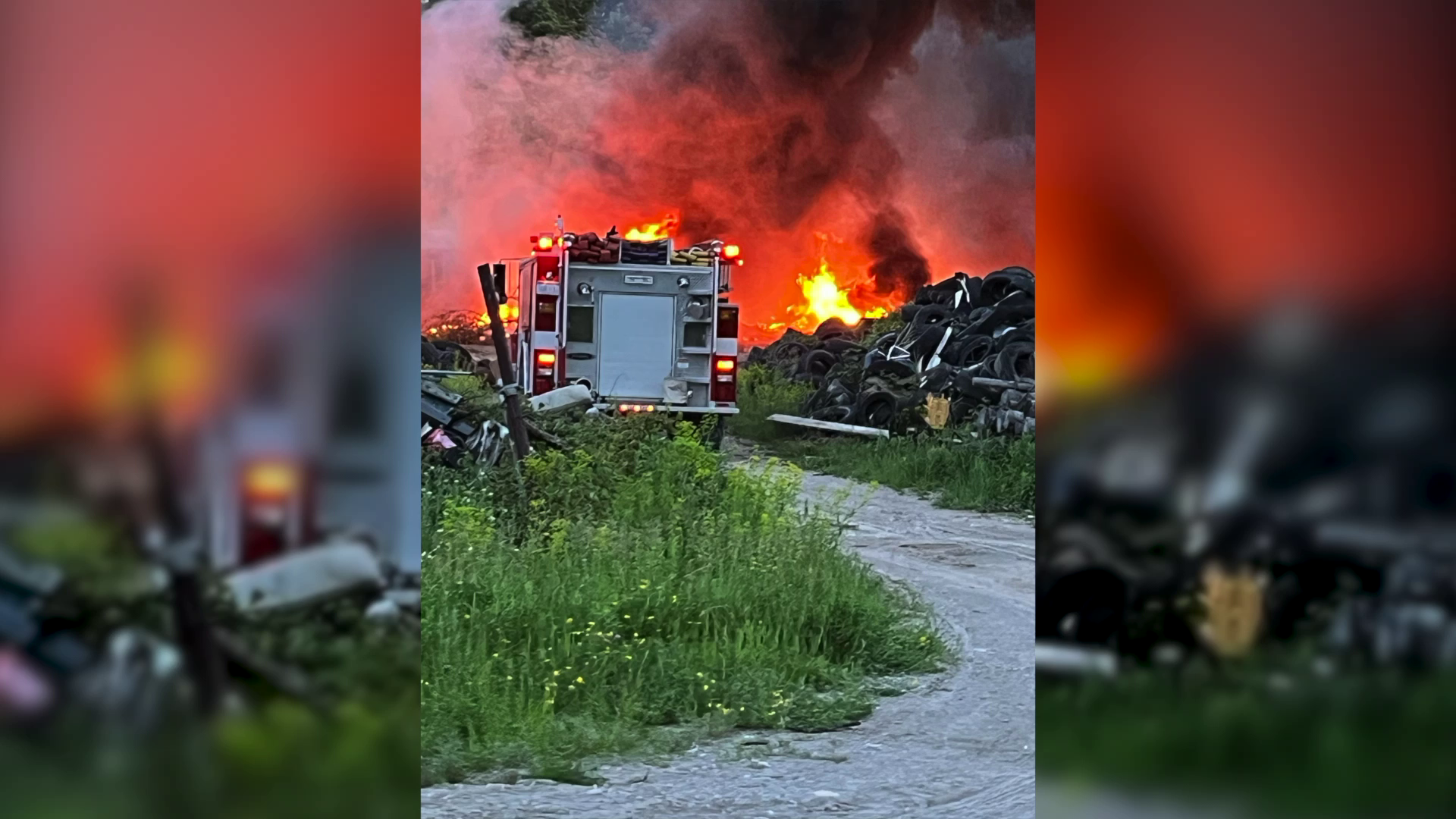 Crews extinguish fire at junkyard outside Rudyard