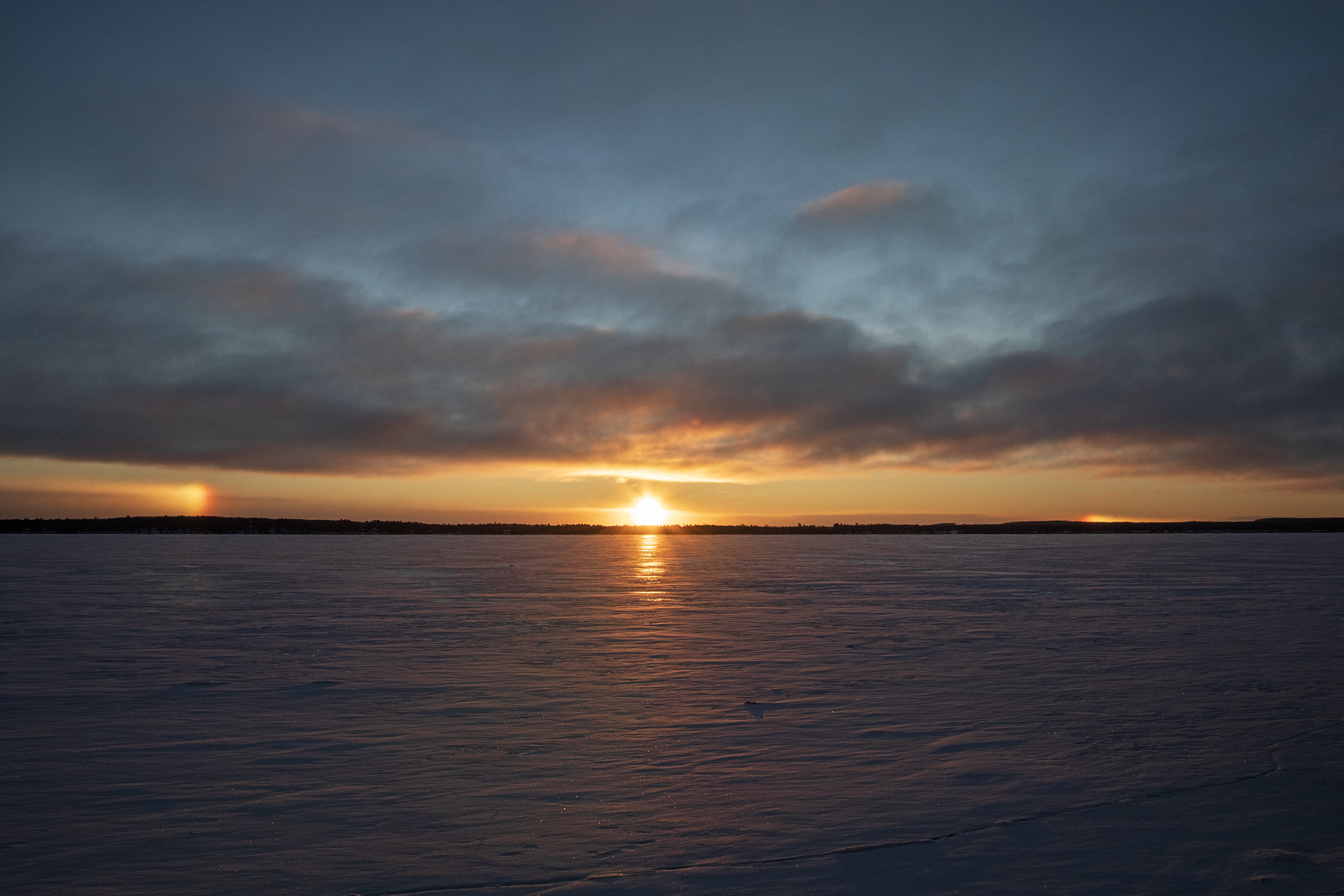 Sundog/parhelion at sunrise on Higgins Lake on 1-15-2026! 