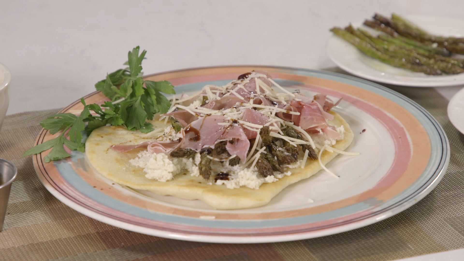 Cooking With Chef Hermann: Pinsa Romana with Ricotta, Asparagus and Prosciutto