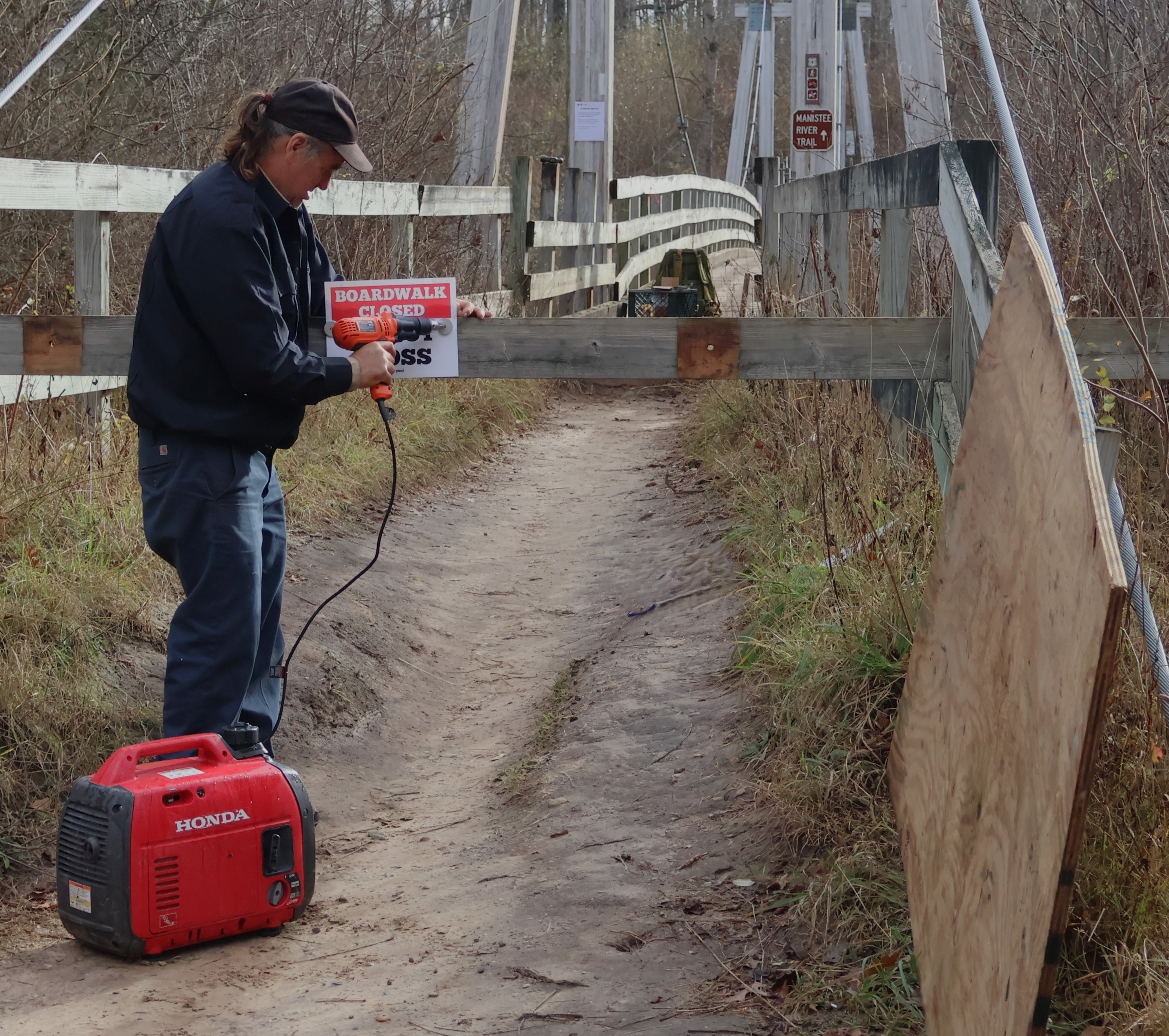 The Manistee River Trail Suspension Bridge, known as the  “Little Mac,” will be closed to pedestrian traffic for safety reasons for an anticipated six weeks while crews update the bridge’s components.