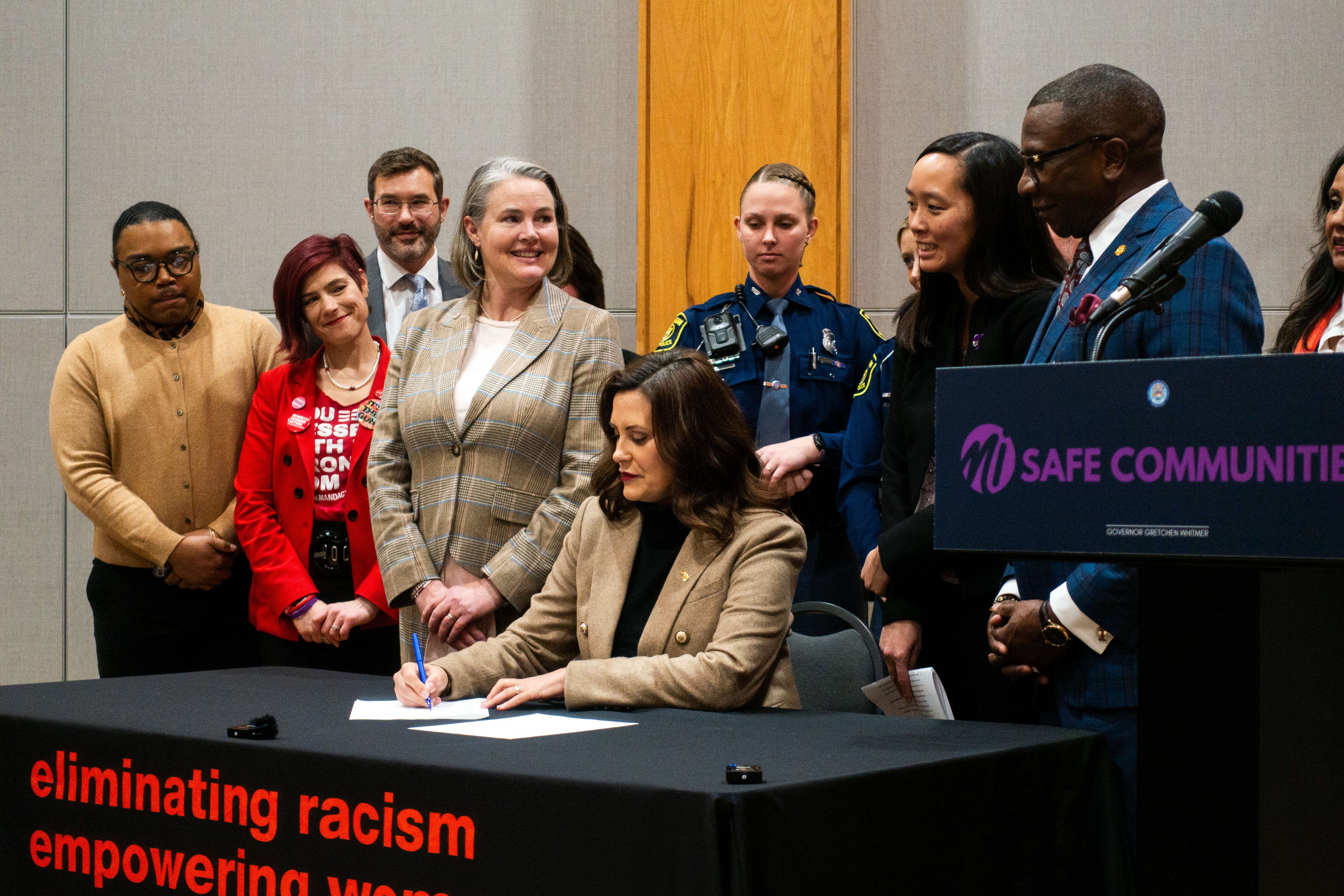 Gov. Gretchen Whitmer signs bills preventing those convicted of misdemeanor domestic violence offenses from owning firearms for 8 years.