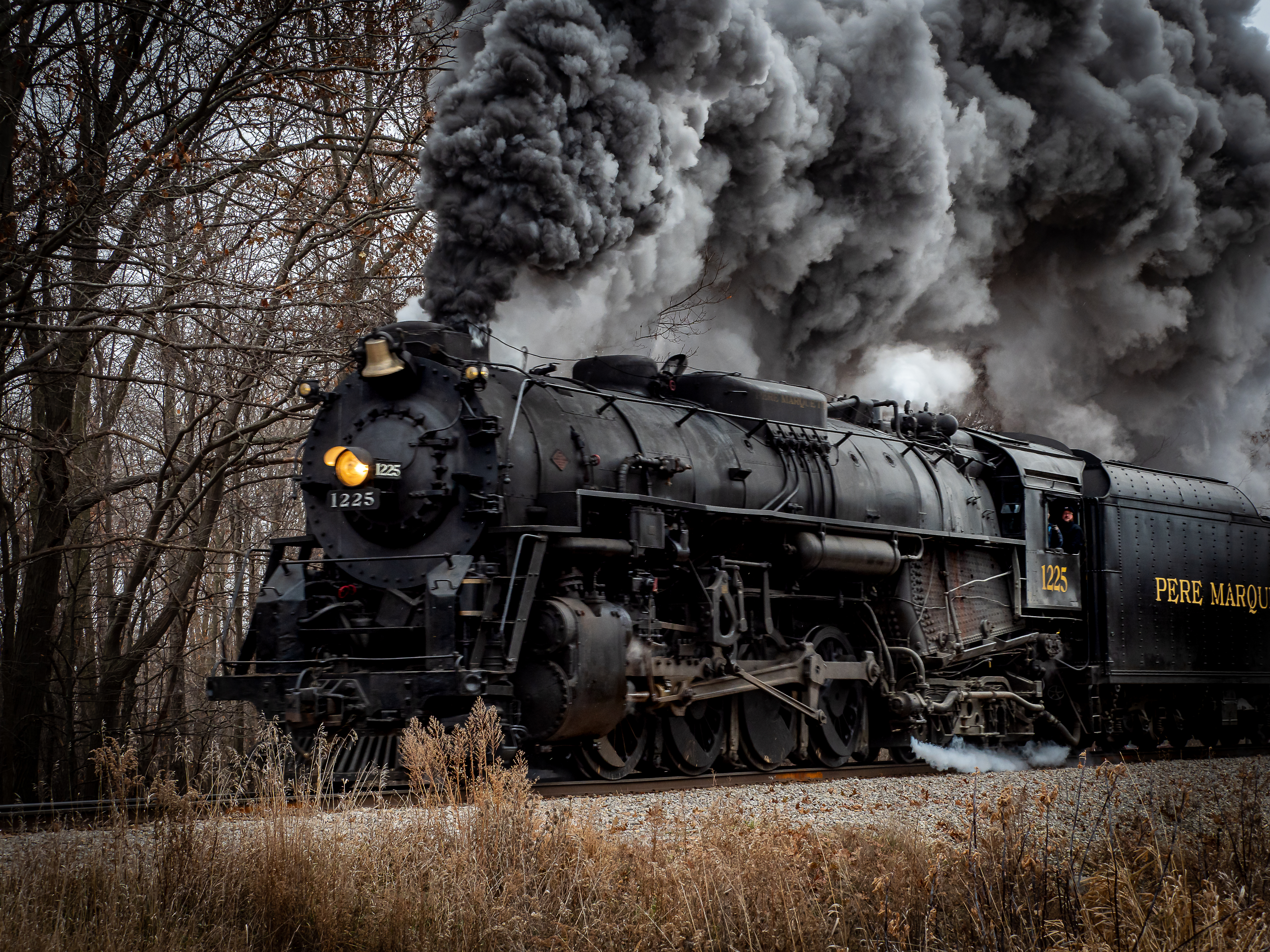 The North Pole Express travels from Owasso Michigan to the "North Pole" Ashley, Michigan for a small town Holiday celebration on Dec. 7, 2019.