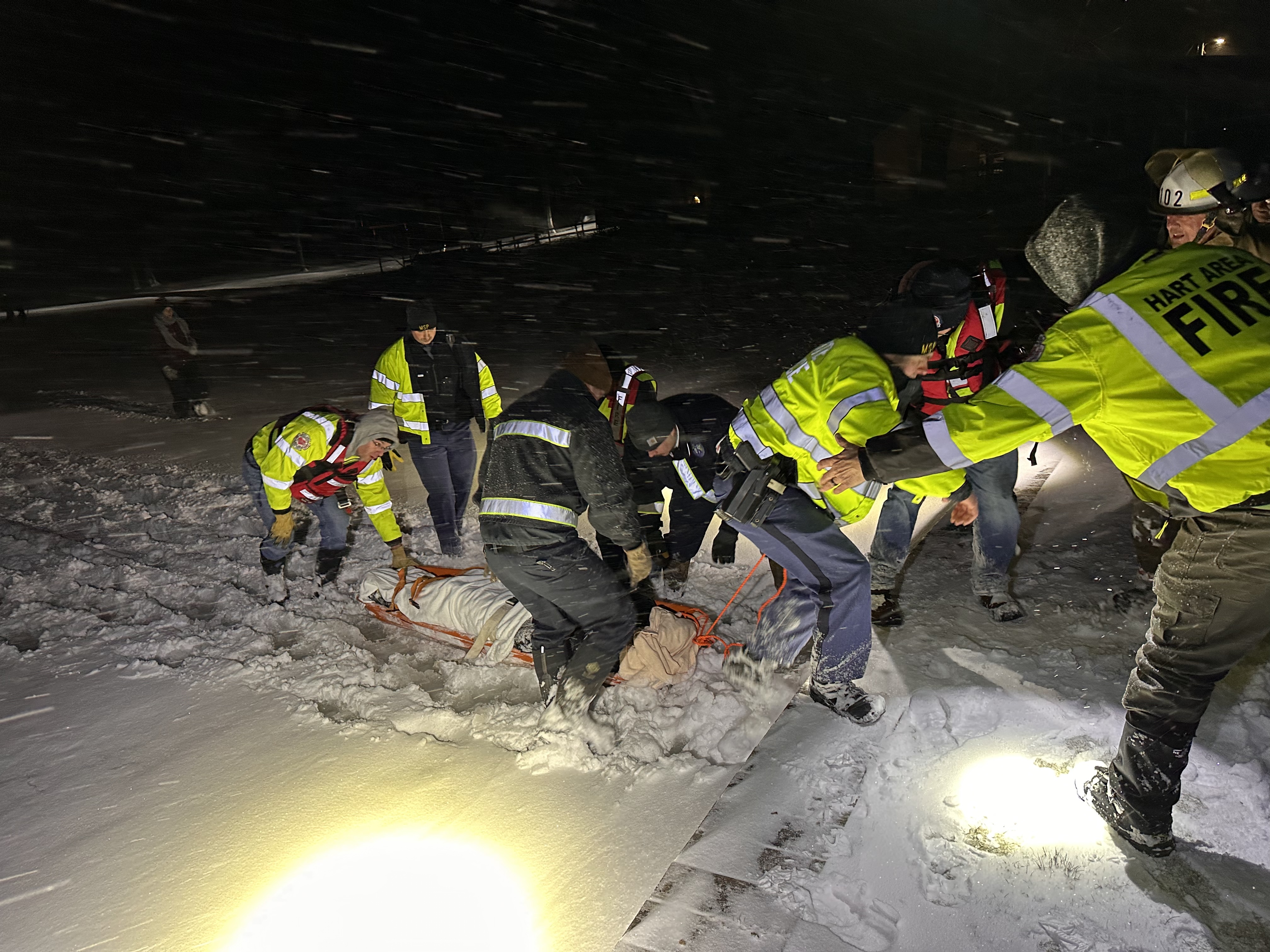 Oceana Co. deputy, MSP trooper save man who was thrown from his snowmobile when he hit an island