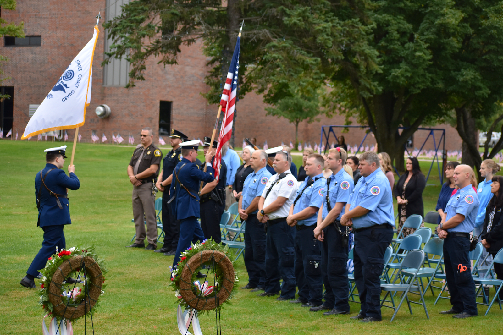 Local law enforcement, firefighters, faculty and students attended the event.