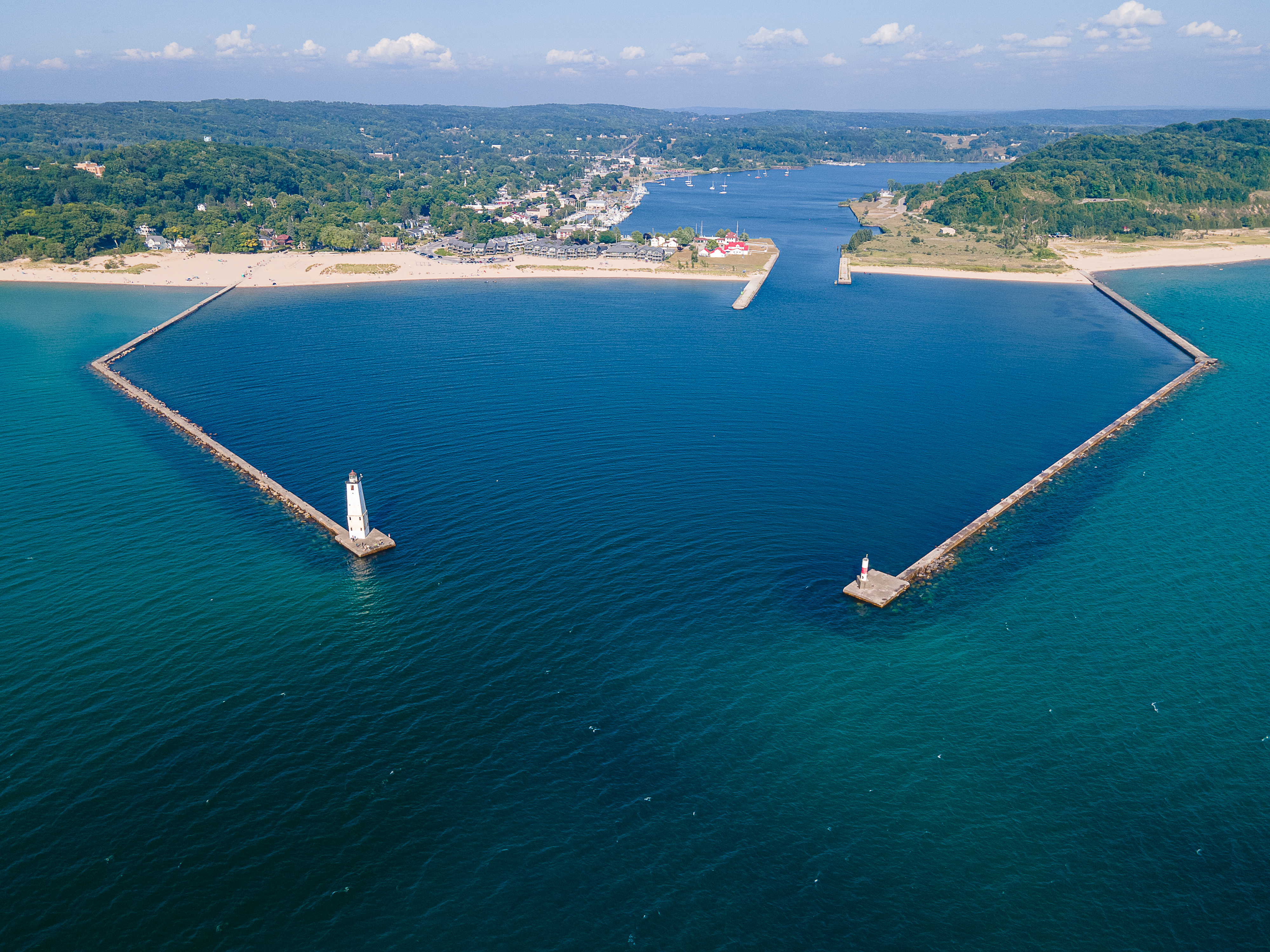 The Frankfort Harbor from above.