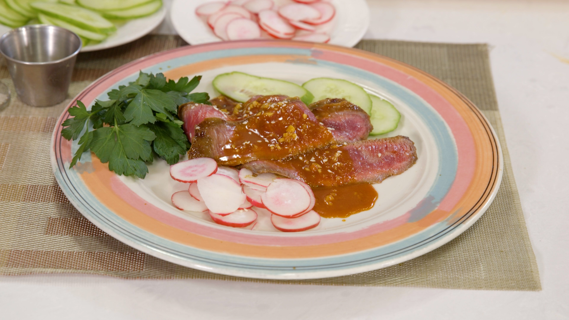 Cooking with Chef Hermann: Korean Flank Steak with Cucumbers and Radishes