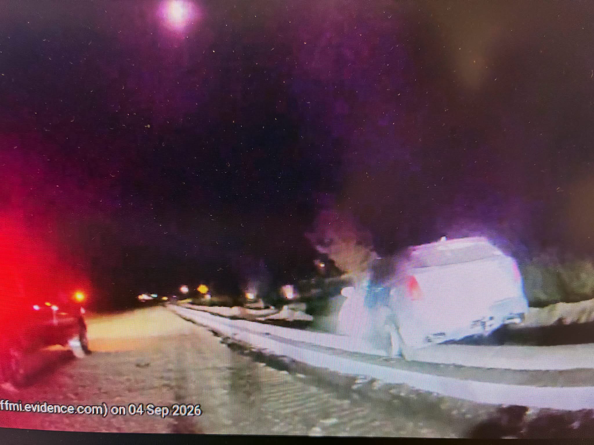 Vehicle abandoned after driver hits road grader in Grand Traverse construction zone