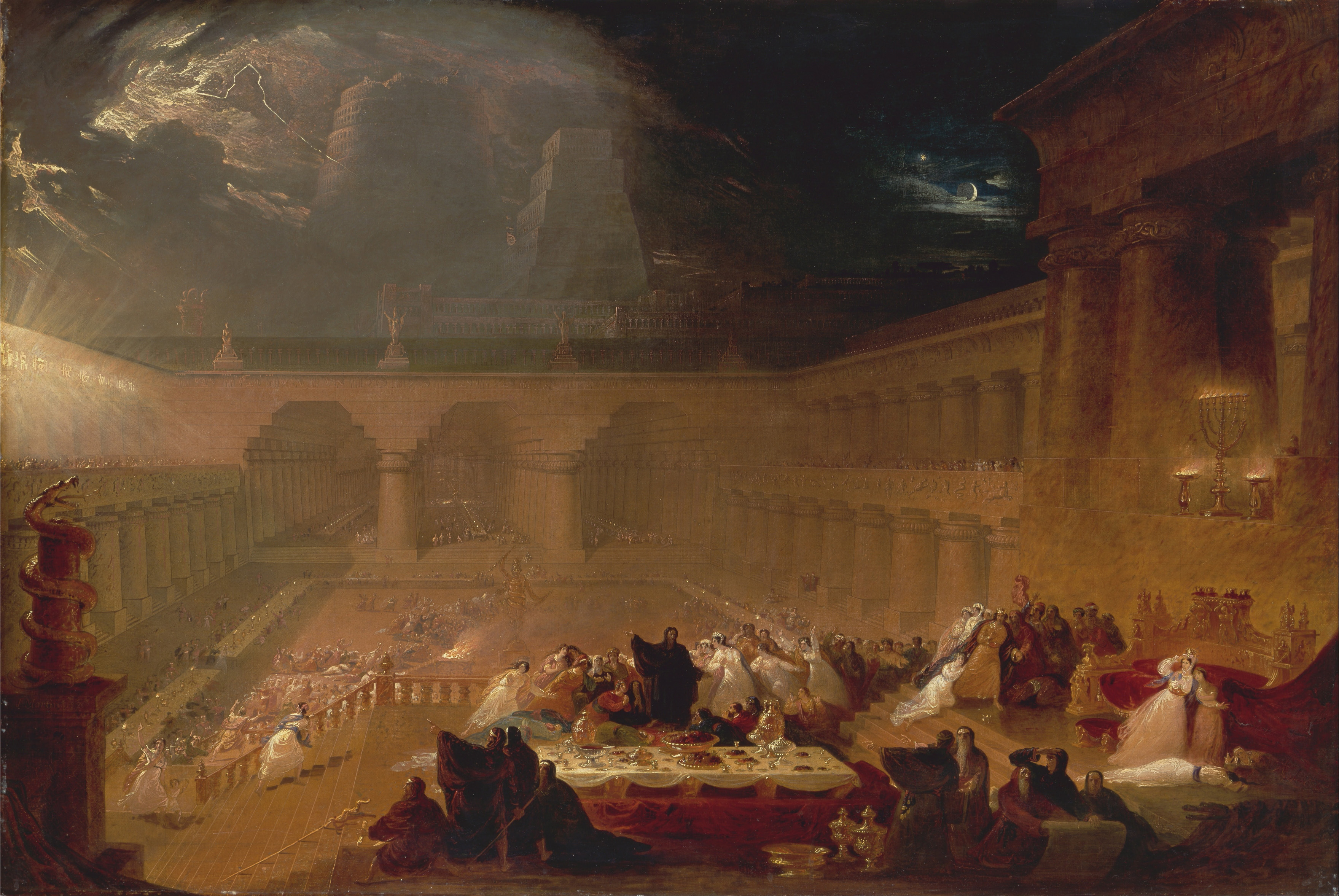 John Martin: El festín de Baltasar (Belshazzar’s Feast), c. 1821.