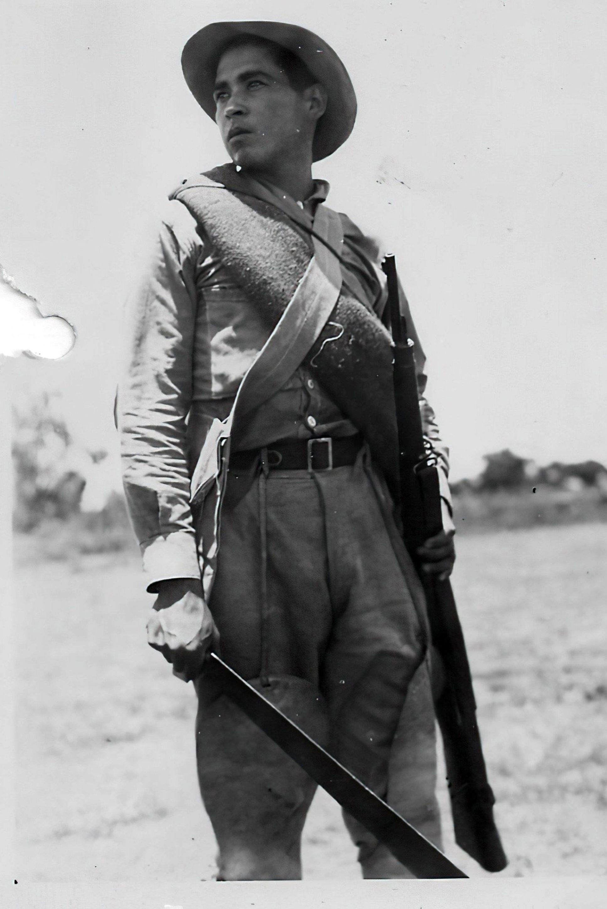 Foto de soldado paraguayo de la Guerra del Chaco por Adolfo María Friedrich.
