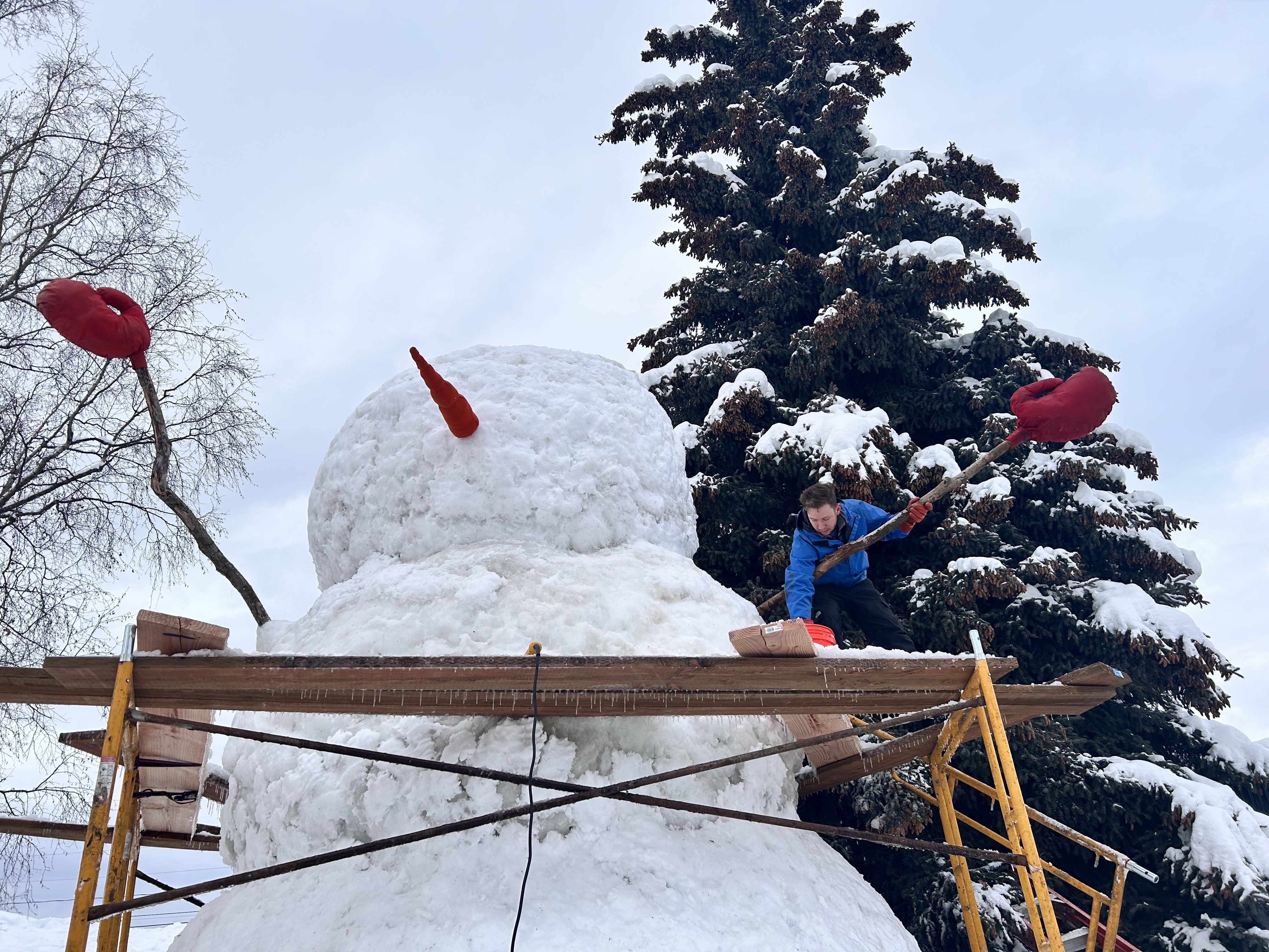 You could make over an 80-foot-tall snowman with all the snow on