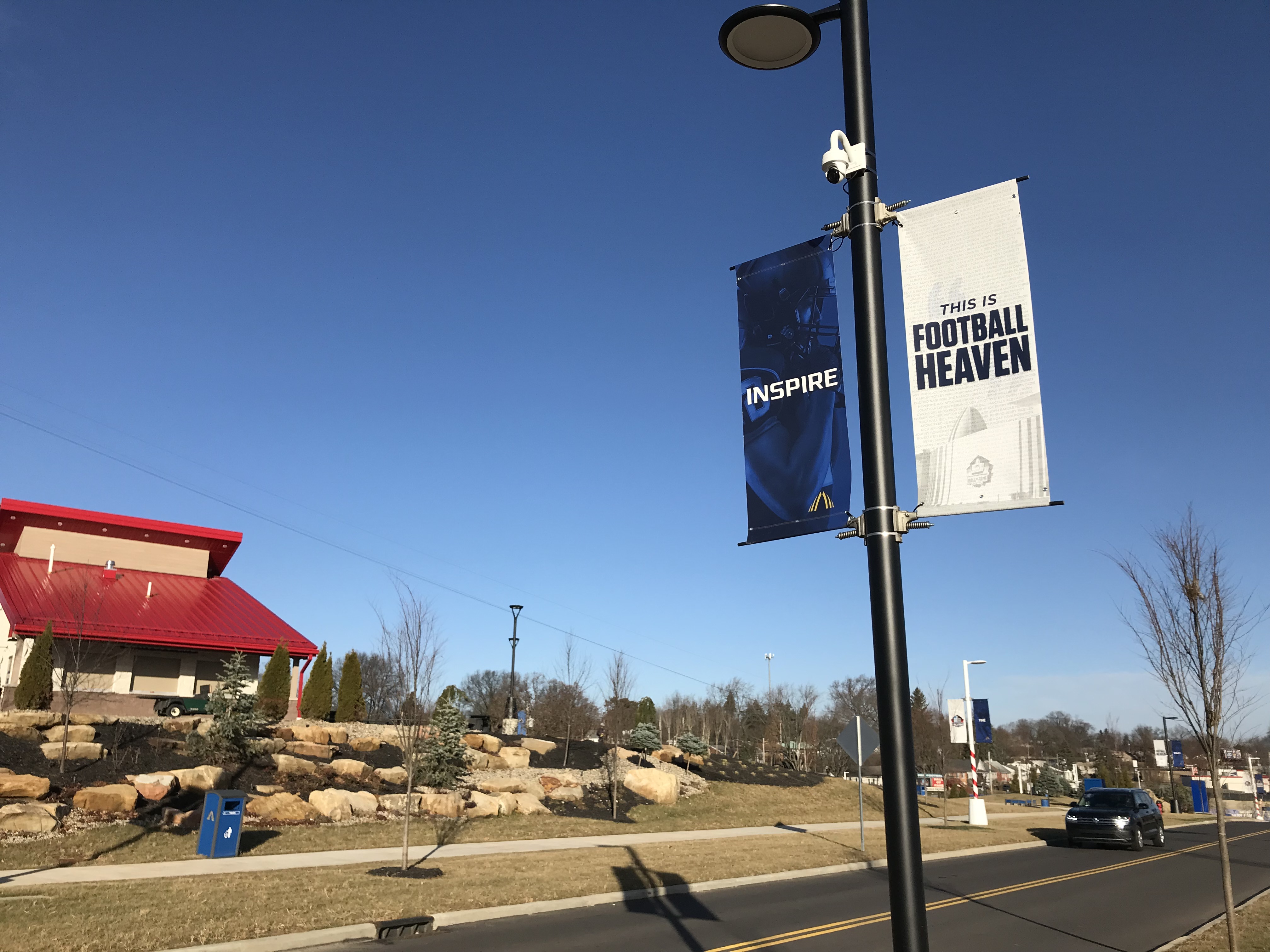 Football-themed waterpark at Hall of Fame Village in Canton