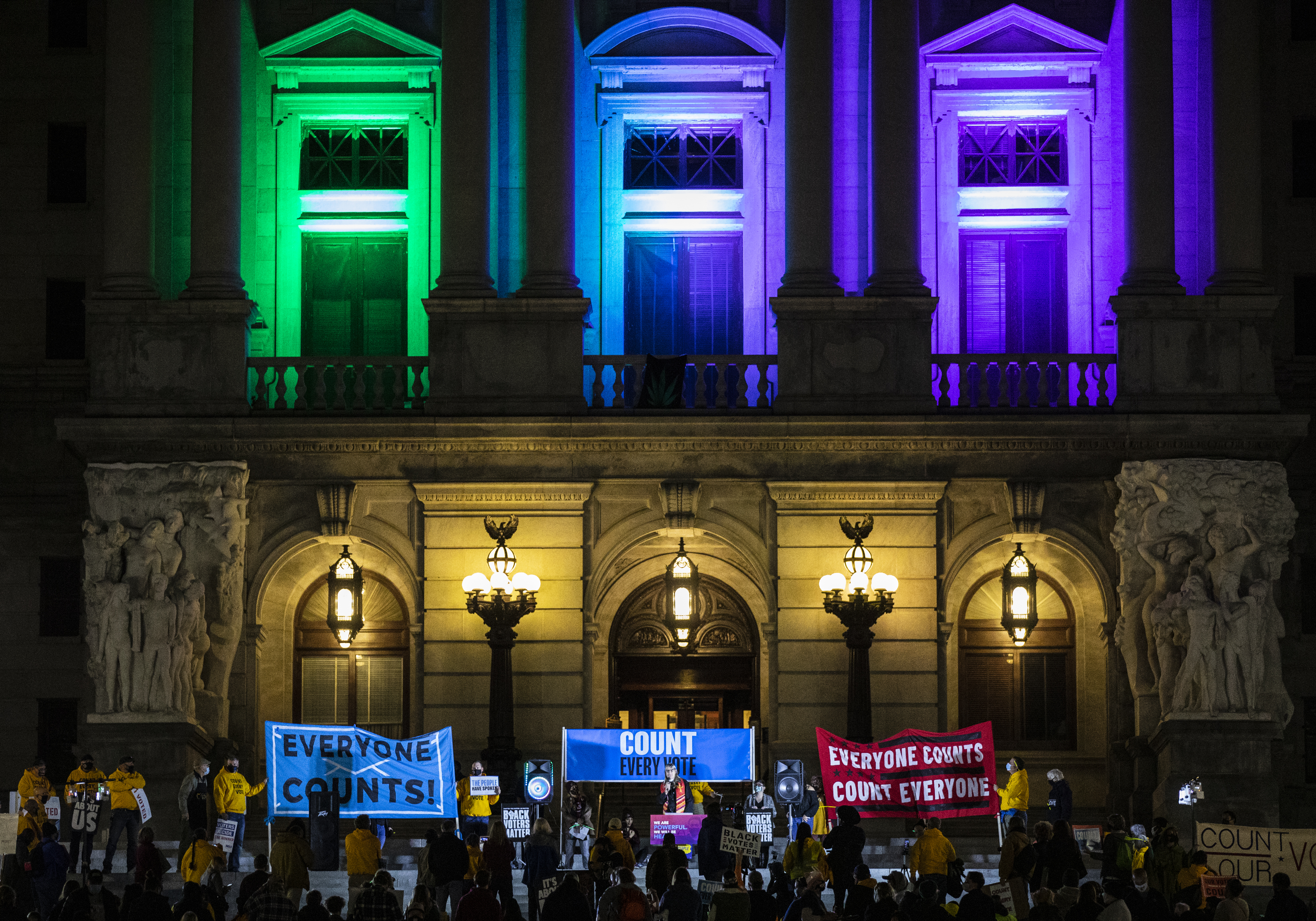 Rally to Count Every Vote on the Capitol steps in Harrisburg ...