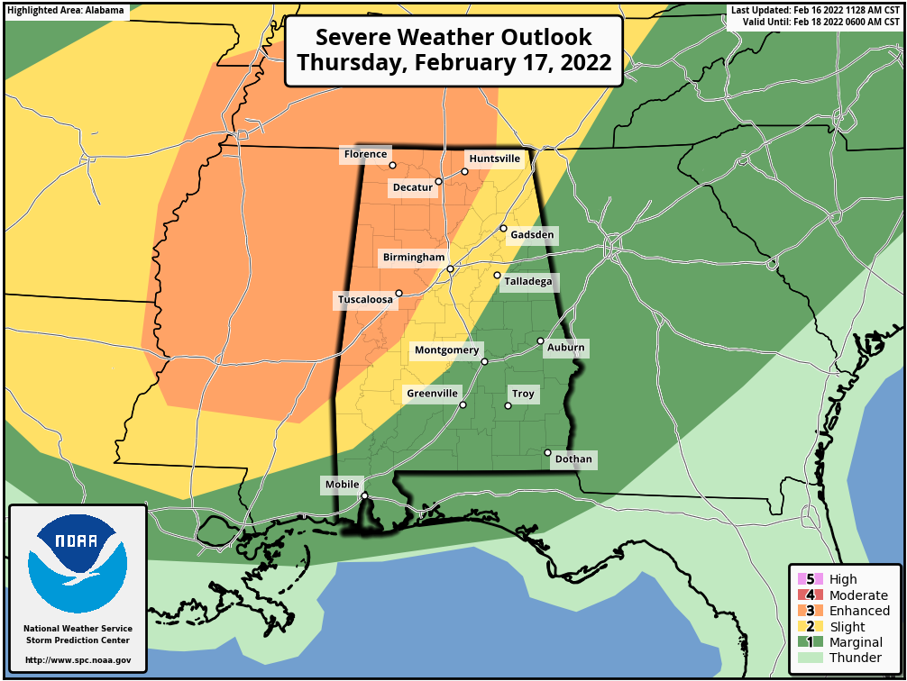 Weather Forecast Christmas 2022 Auburn Washington Severe Weather Risk Increases For Part Of Alabama On Thursday - Al.com