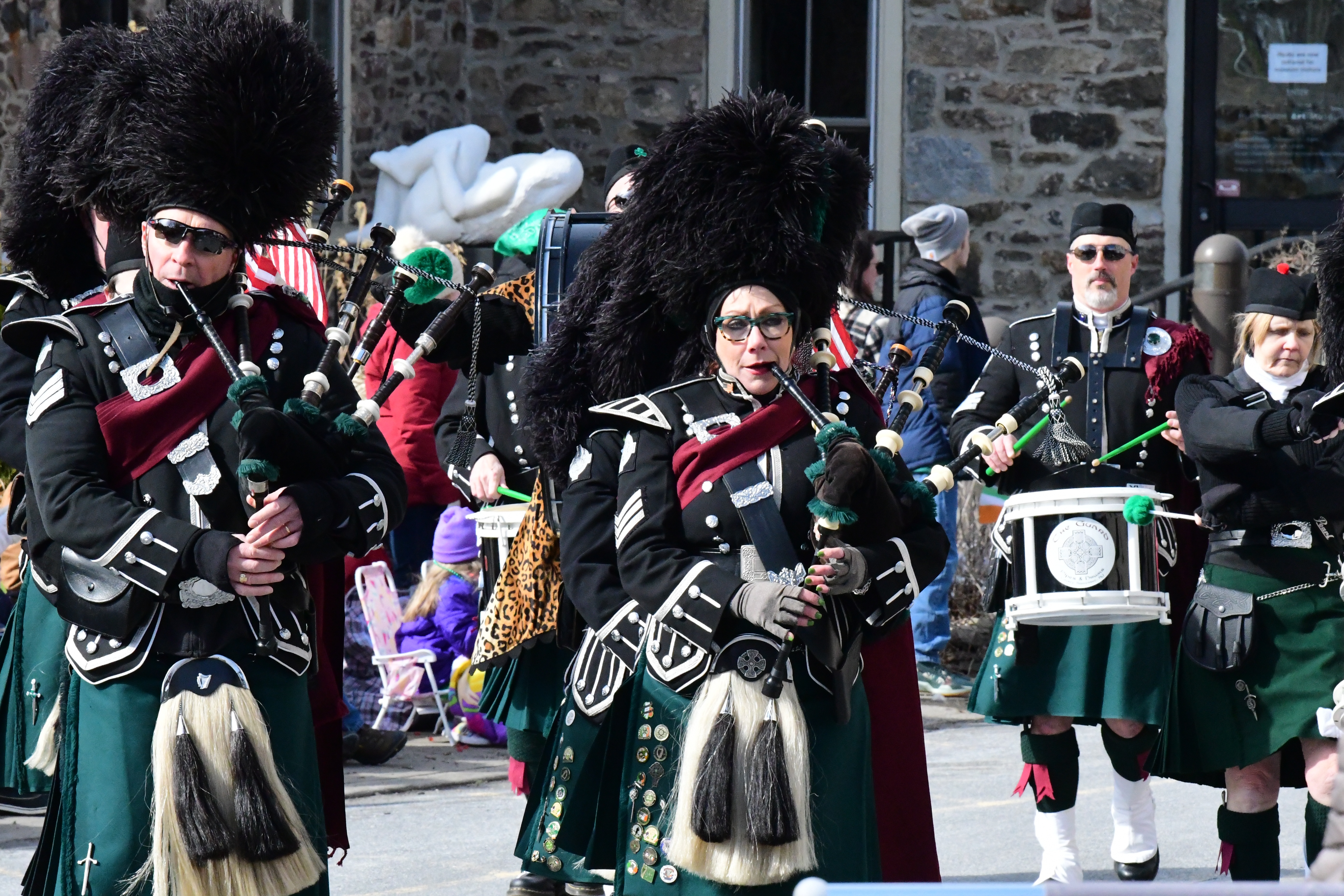 The 2022 St Patrick's Day Parade hosted by the Friendly Sons of St Patrick Hunterdon County took place in Clinton on March 13. Here, the Guard Pipes & Drums of Morris and Somerset Counties.