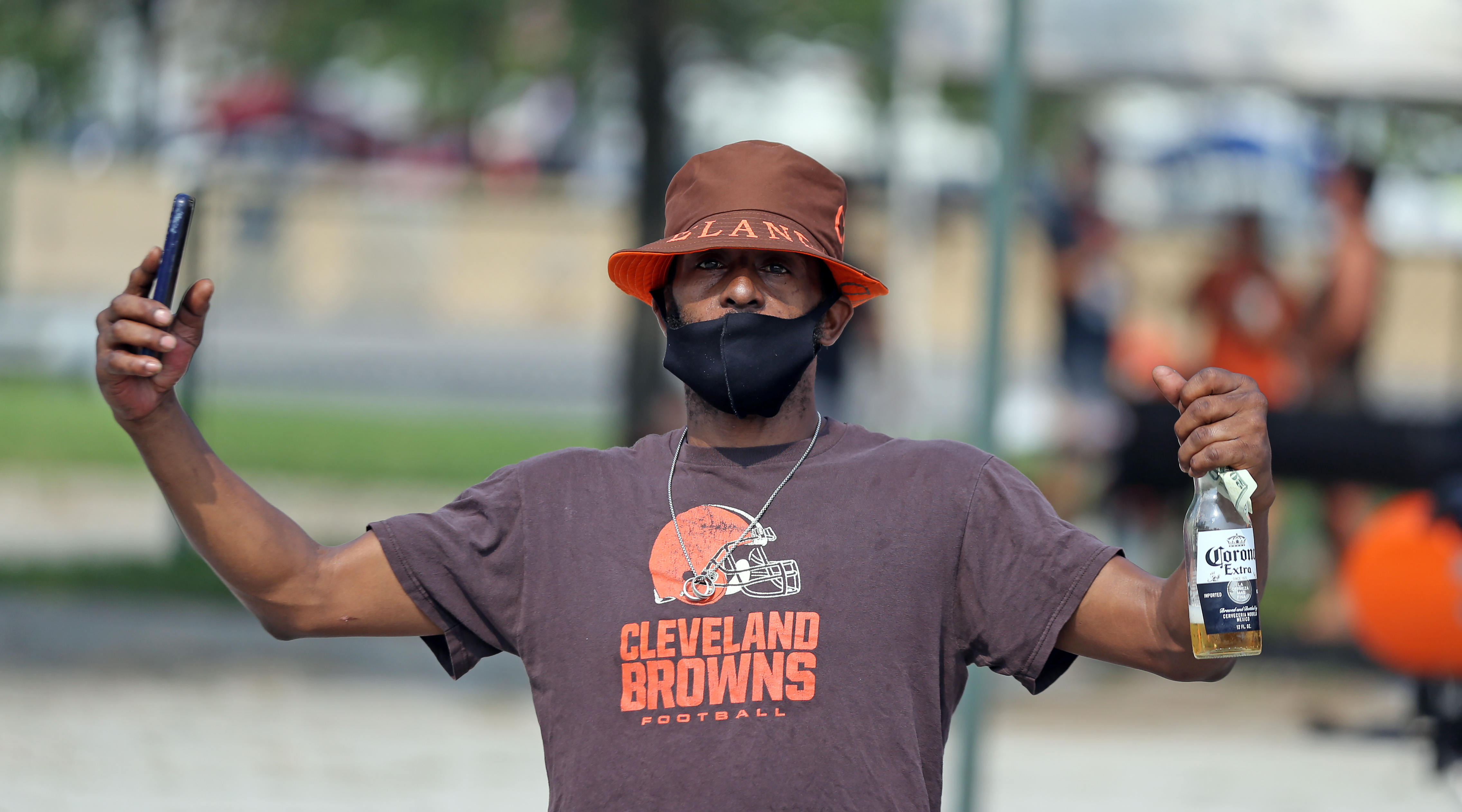 Cleveland Browns fans tailgate at Muni Lot, August 22, 2021 