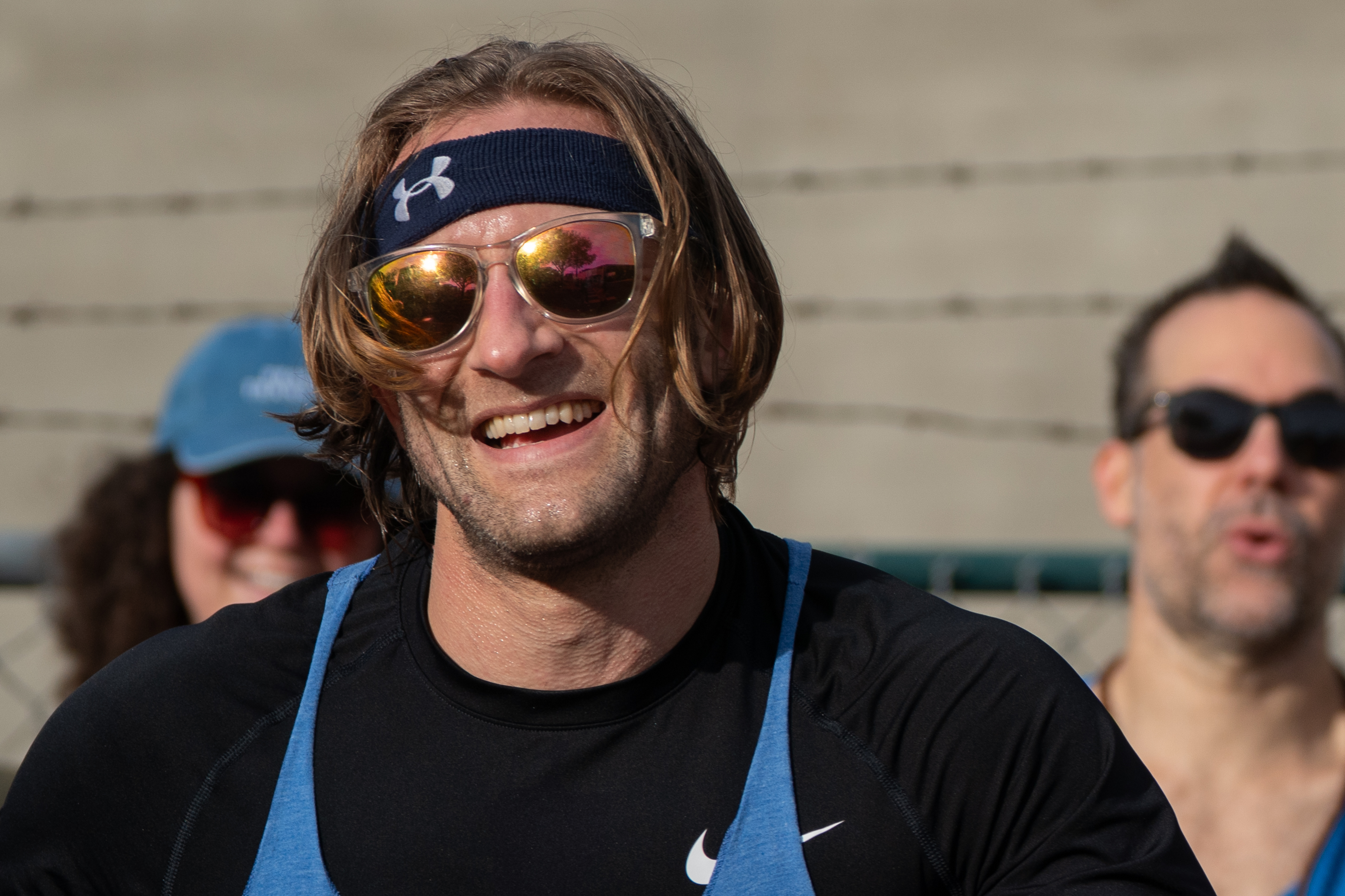 Participants in Fulcrum Fitness’s “Sweatin’ Out the Fascists” held an ’80s-aerobics peaceful protest outside the U.S. Immigration and Customs Enforcement (ICE) facility in South Portland on Sunday, Nov. 9, 2025, collecting donations for the Oregon Food Bank.