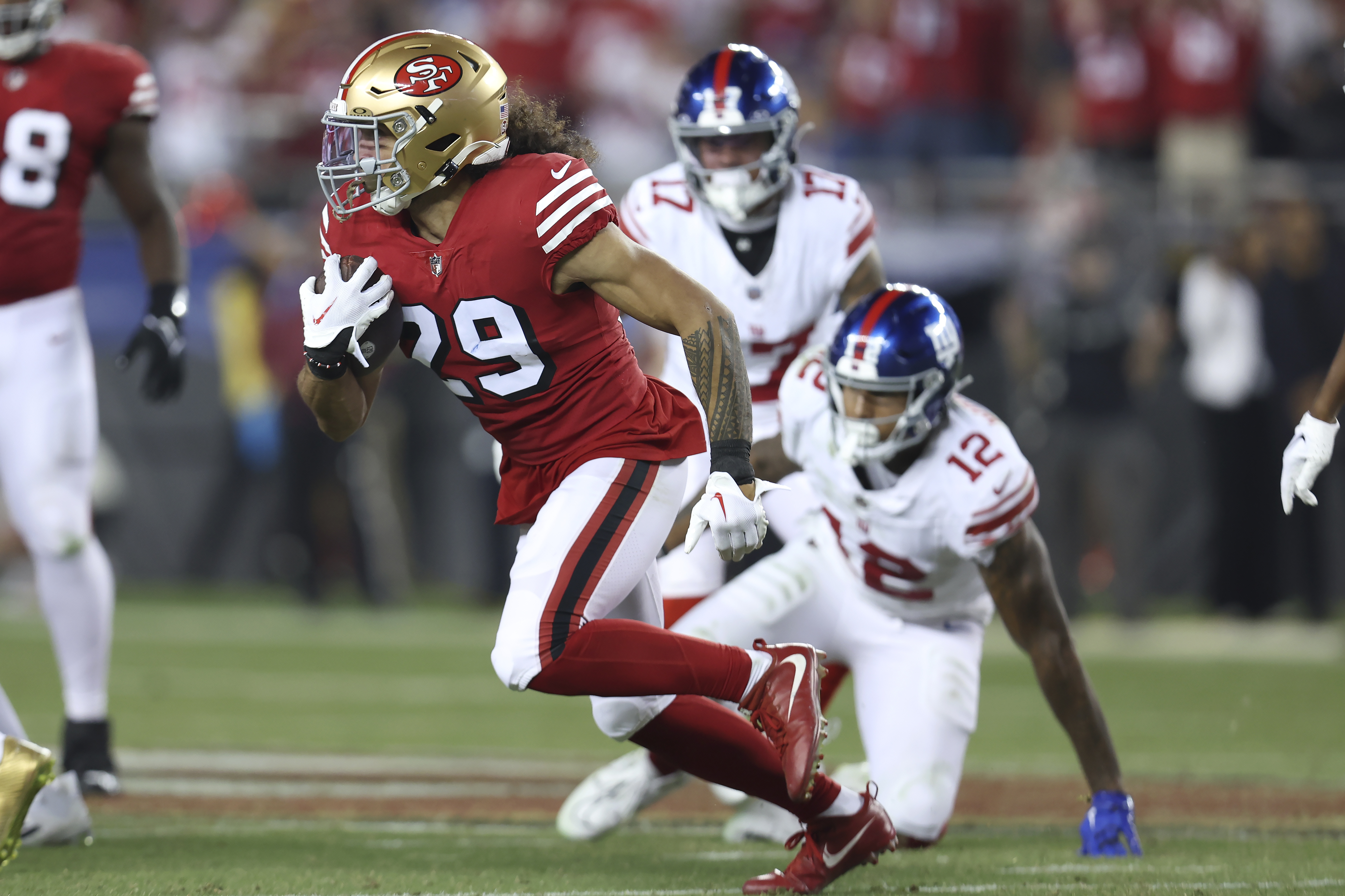 San Francisco 49ers safety Talanoa Hufanga (29) first half of an