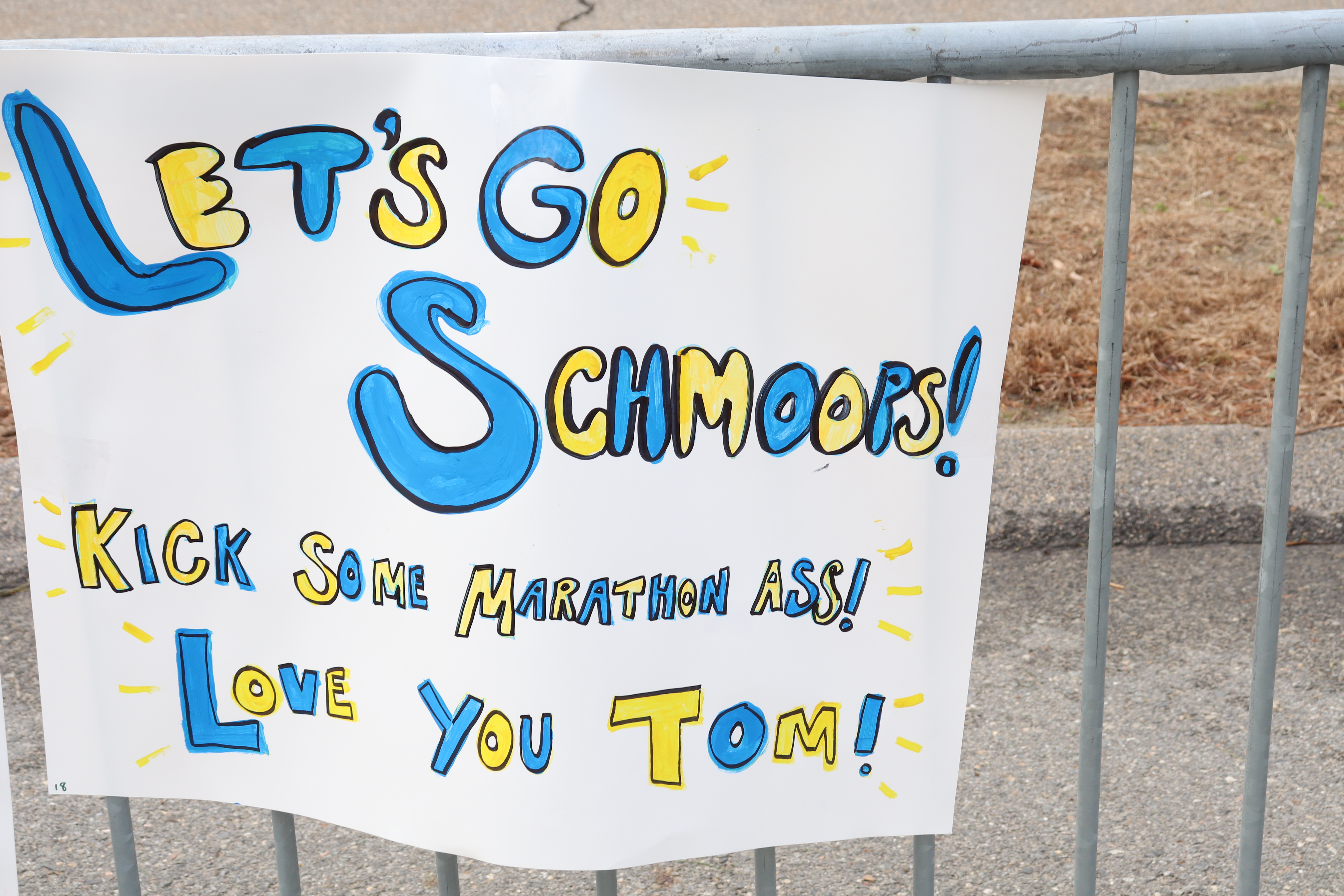 Creative signs along the 2024 Boston Marathon race route at Wellesley ...