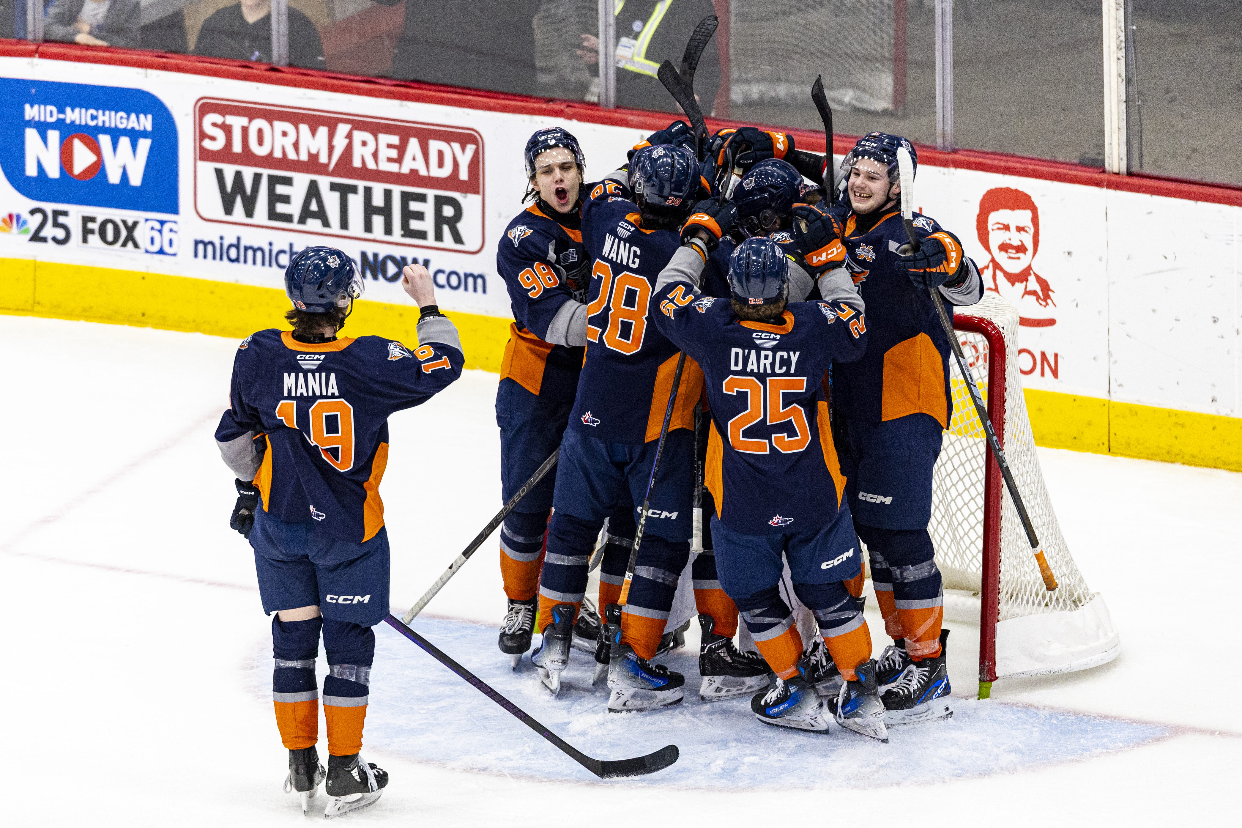 Flint Firebirds battles Kitchener Rangers during an OHL playoff game ...