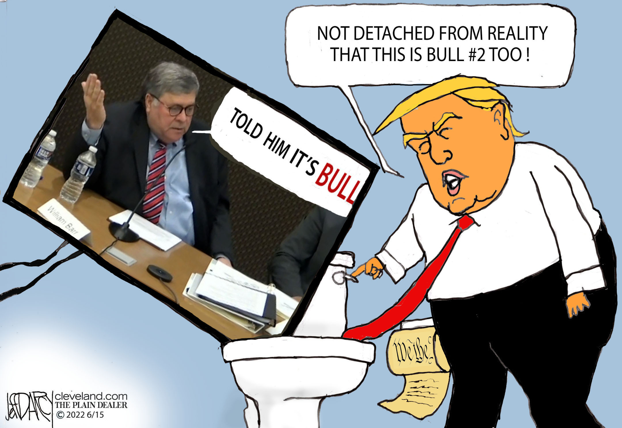 Barr bashes ‘Big Lie’: Darcy cartoon