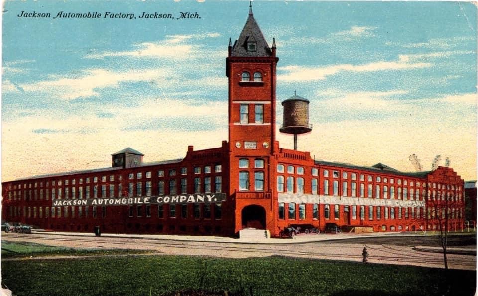 Photograph of the Hackett Auto Repair Shop in Jackson Michigan Year 1916  11x14 
