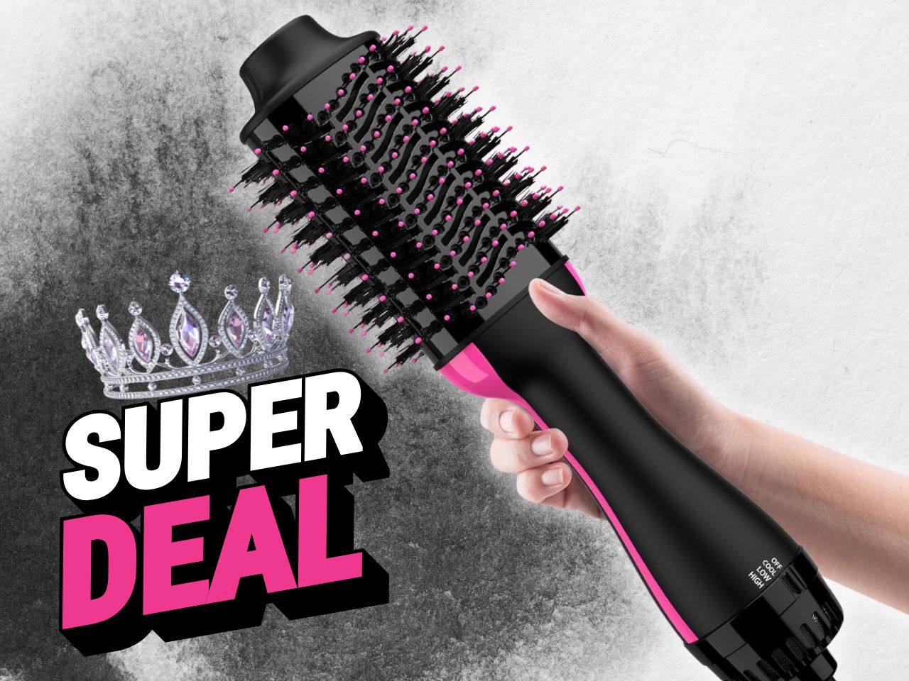 Brand Hot Air Brush Color Black & Pink Amazon.com : Hot Air Brush Hair Dryer Brush 4 in 1 Blow  main image 3