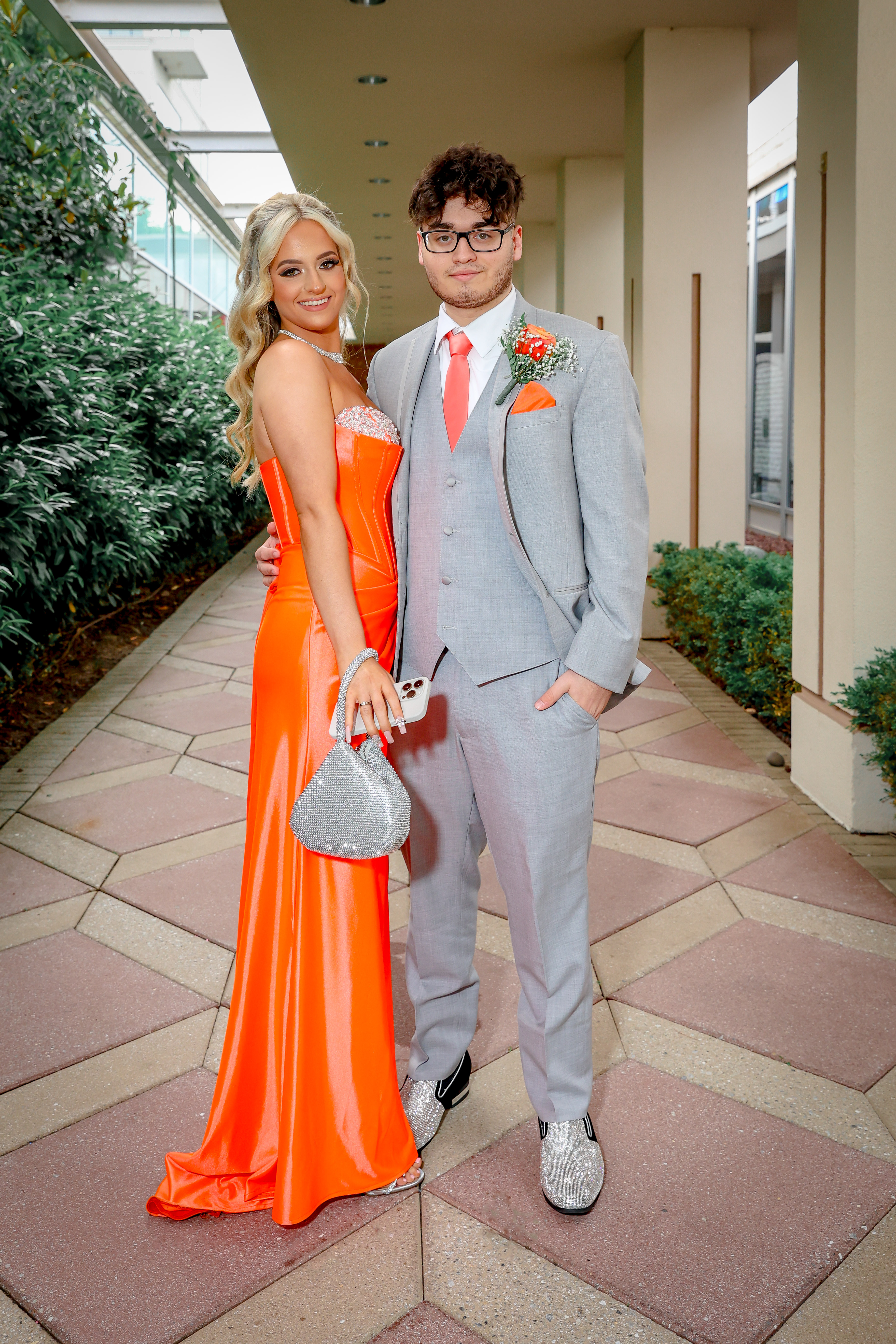 Orange and deals grey prom