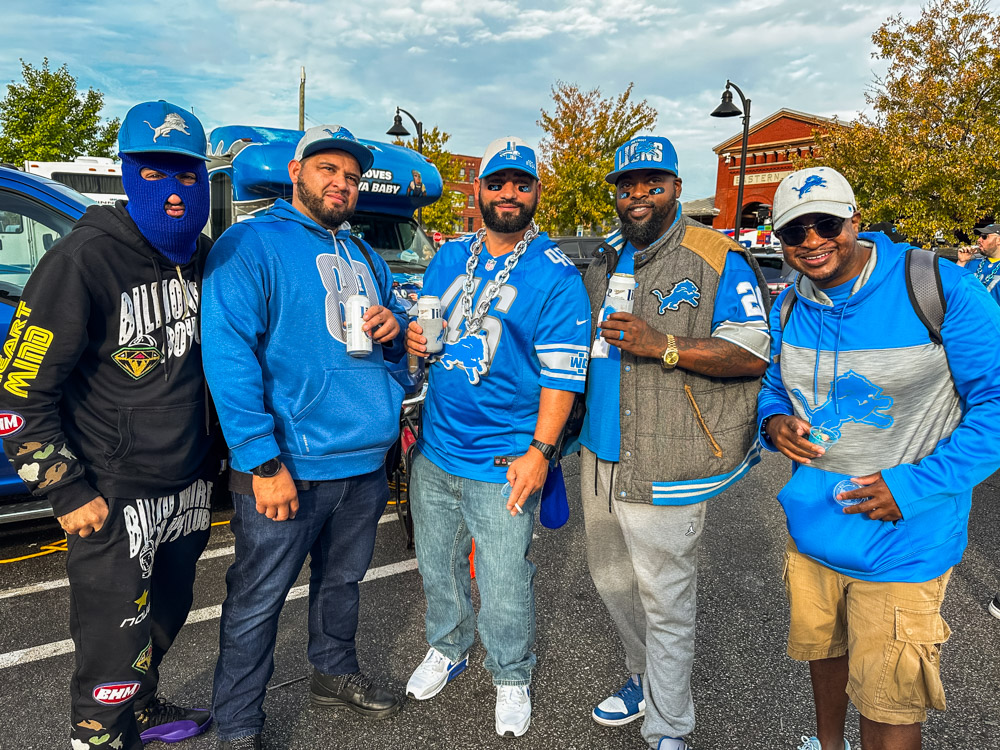 Tailgate scene before the Detroit Lions 2023 home opener 