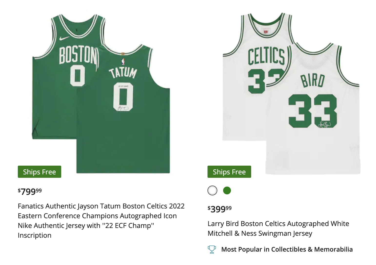 Fanatics Authentic Jayson Tatum Boston Celtics 2022 Eastern