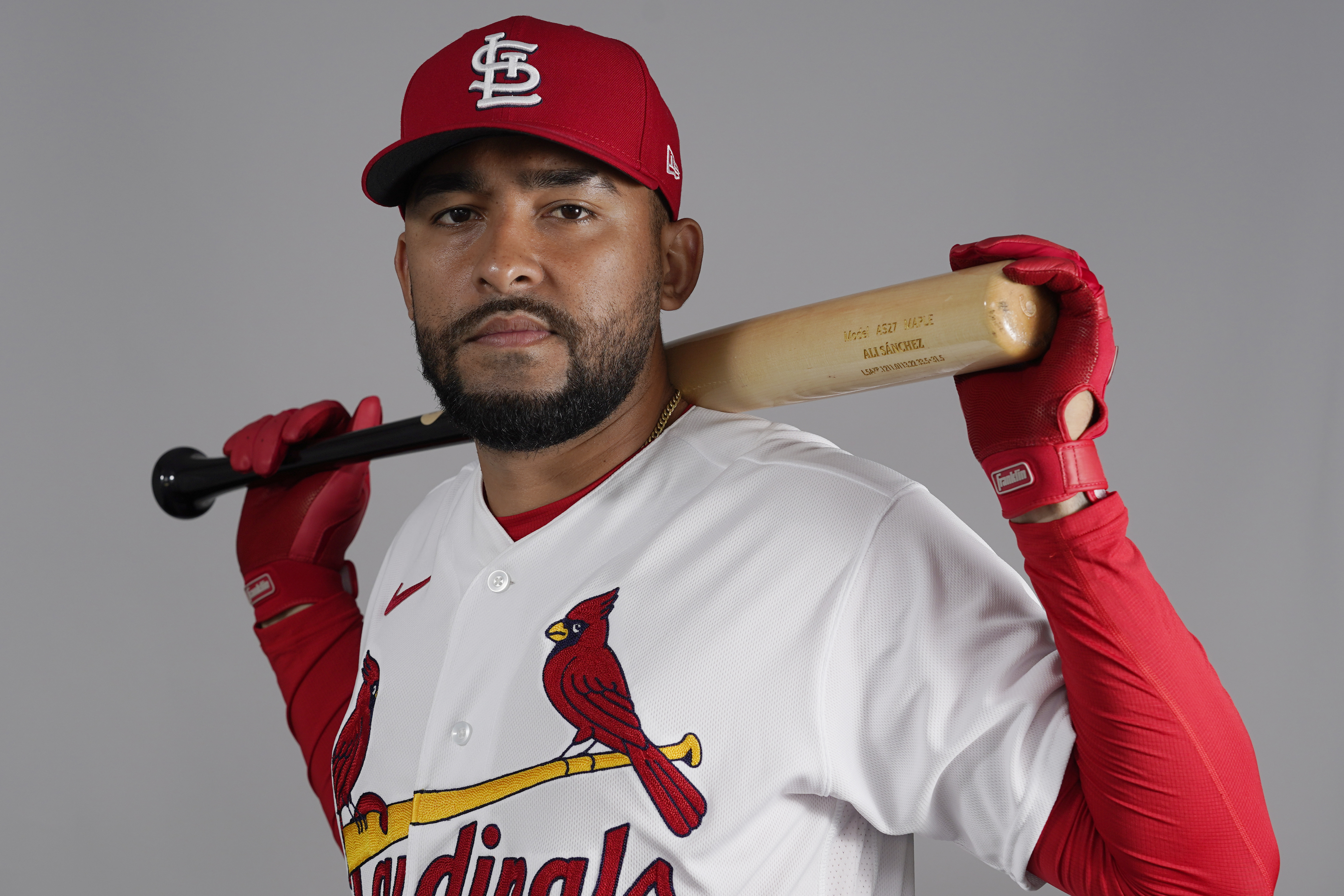 This is a 2022 photo of Alex Reyes of the St. Louis Cardinals baseball  team. This image reflects the St. Louis Cardinals active roster Saturday,  March 19, 2022, in Jupiter Fla., when