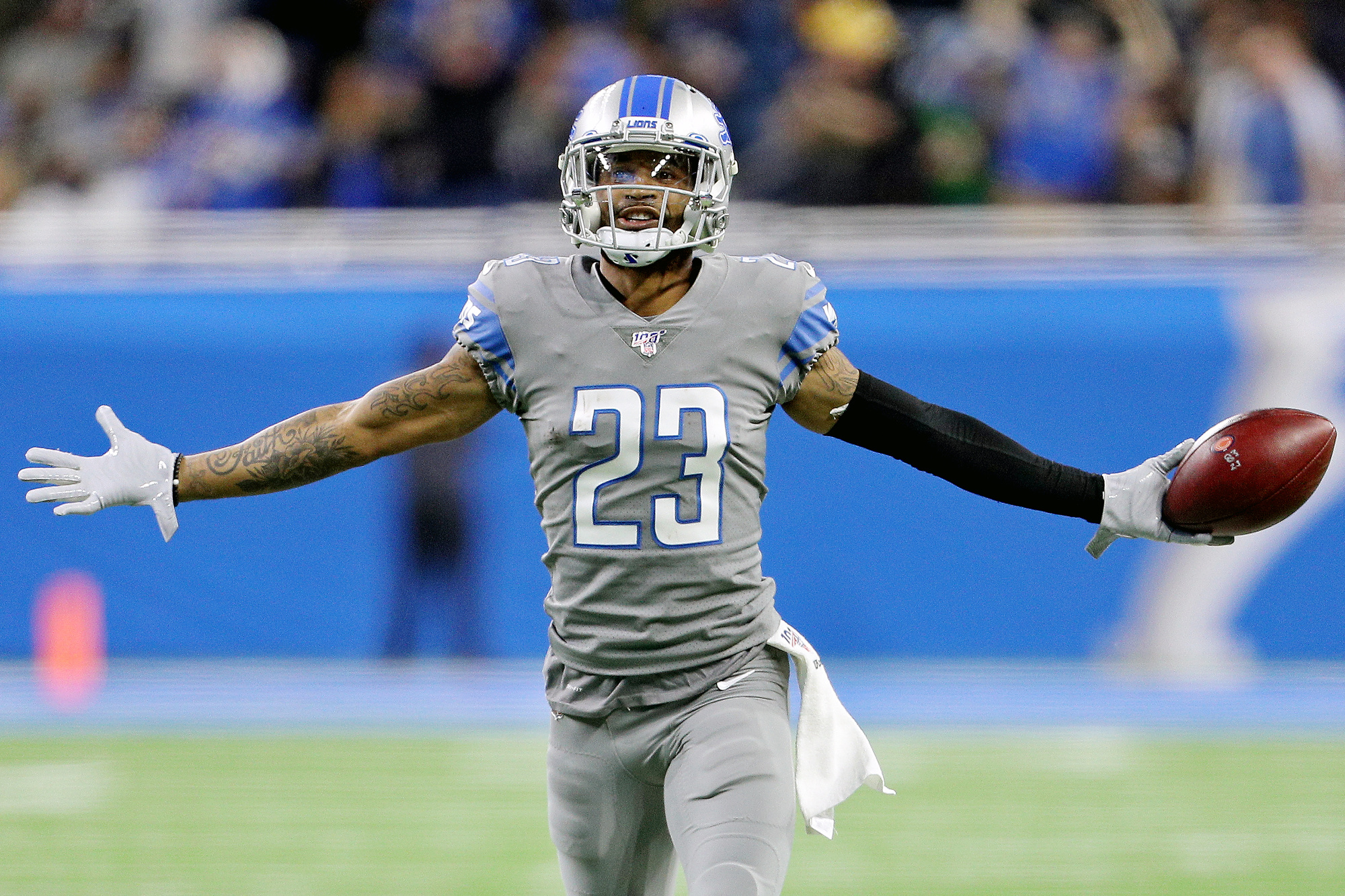 August 17, 2019: Detroit Lions kicker Matt Prater (5) prior to an