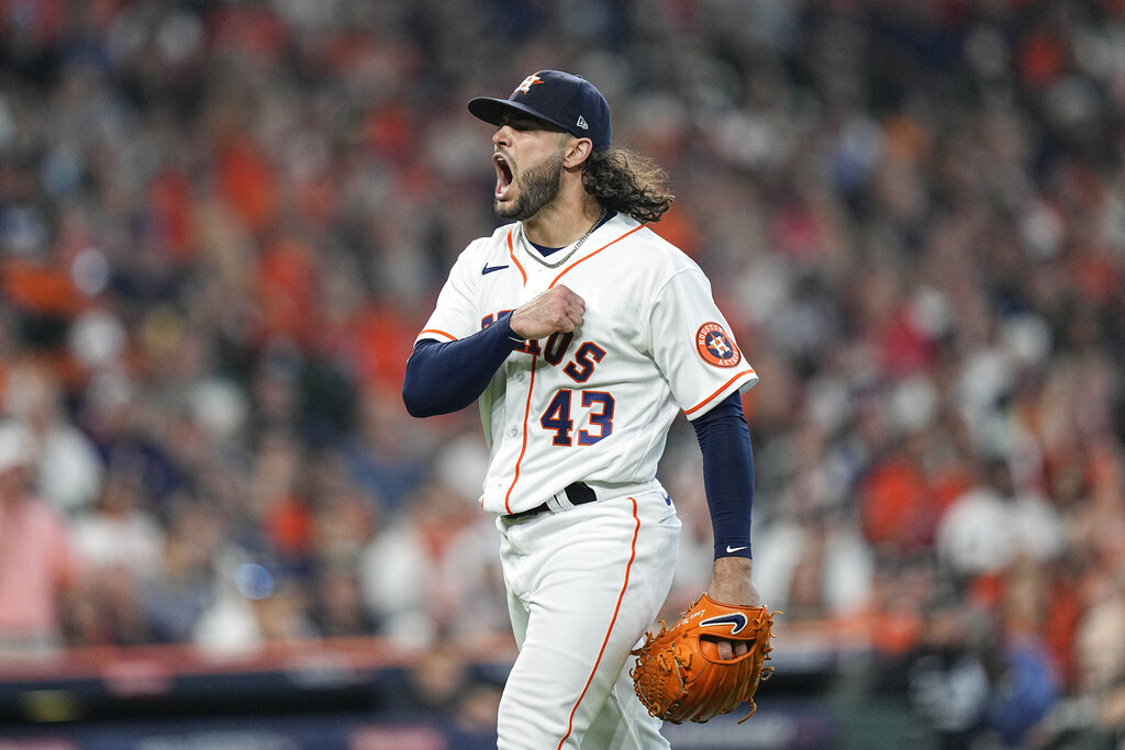 Astros' pitcher will miss start against Yankees after being struck by  champagne bottle during celebration 