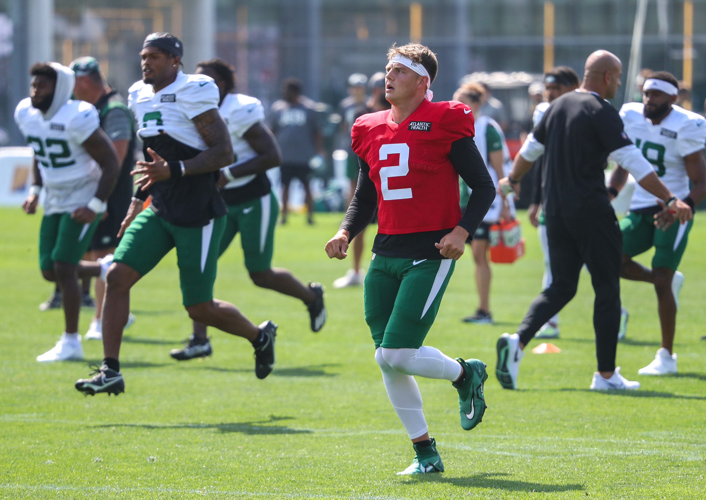 USA. 29th July, 2022. July 29, 2022, Florham Park, New Jersey, USA: New  York Jets' running back (20) Breece Hall during Jets training camp at the  Atlantic Health Jets Training Center, Florham