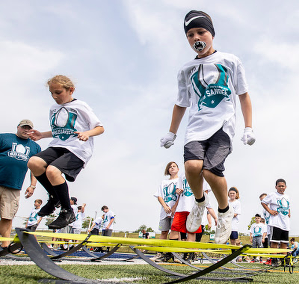 Miles Sanders youth football camp in Harrisburg 