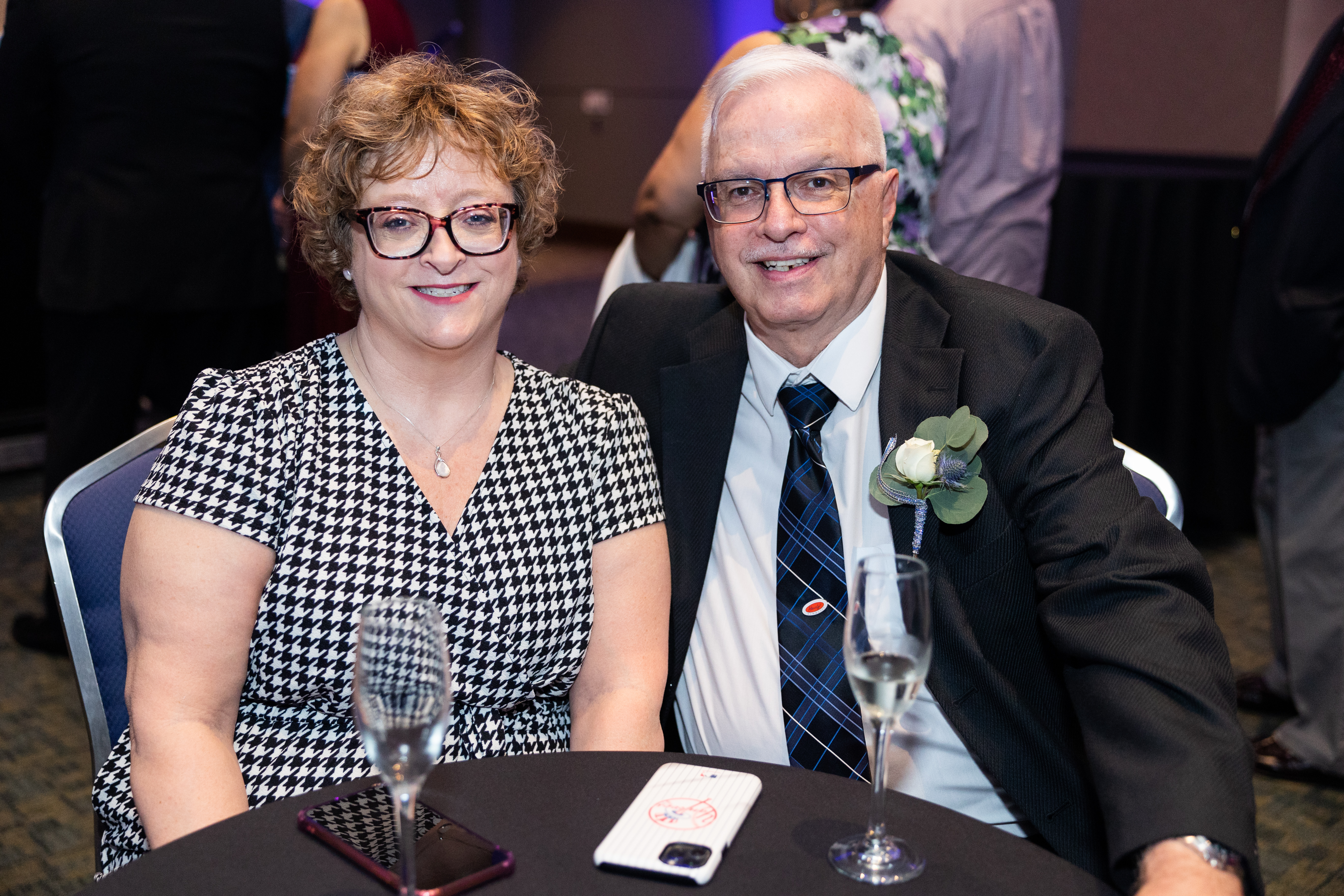 Finalist Yates Greenhalgh, a cashier at Big Y who won in the retail category, with his wife Corrine Greenhalgh at the 25th annual Howdy Awards for Hospitality Excellence held at the MassMutual Center Monday evening, May 16, 2022. (Hoang ‘Leon’ Nguyen / The Republican)