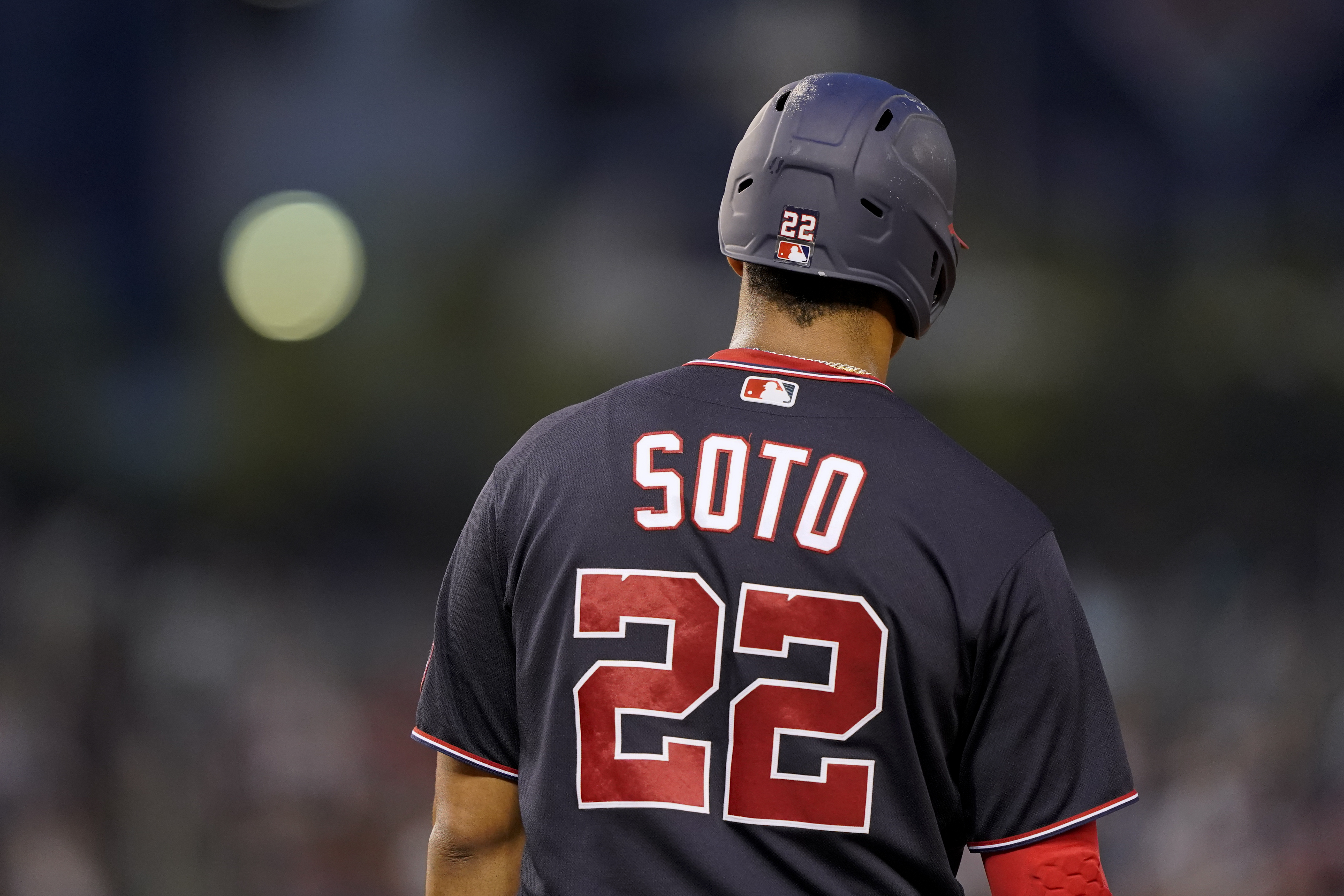 Juan Soto Washington Nationals Game Used Worn Helmet 2022 MLB Auth Matched